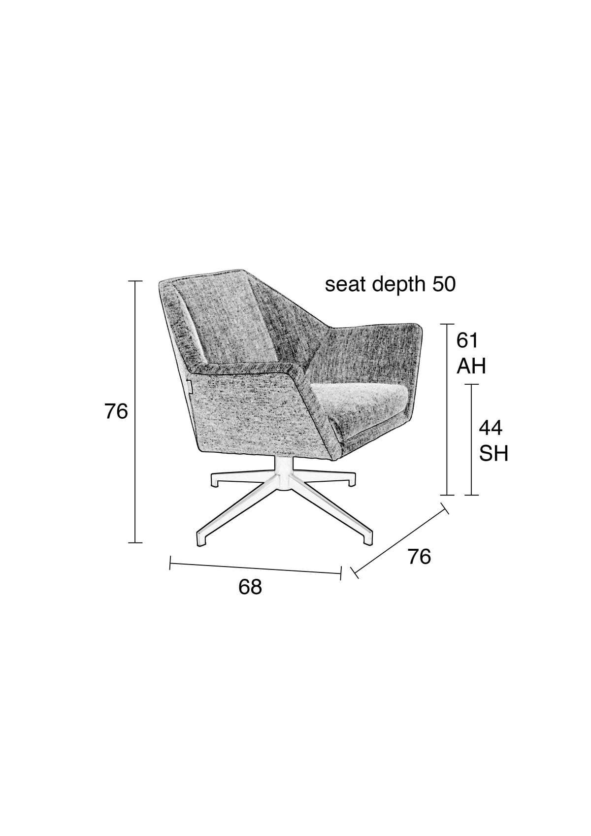 UNCLE JESSE lounge chair grey, Zuiver, Eye on Design