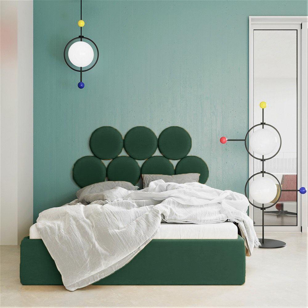 Upholstered bed BALL dark green, Happy Barok, Eye on Design