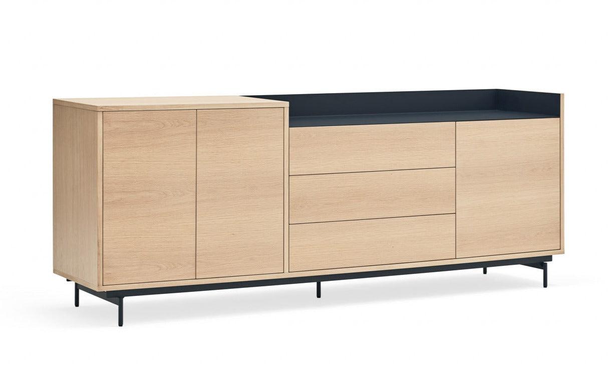 VALLEY chest of drawers natural oak with dark finish - Eye on Design