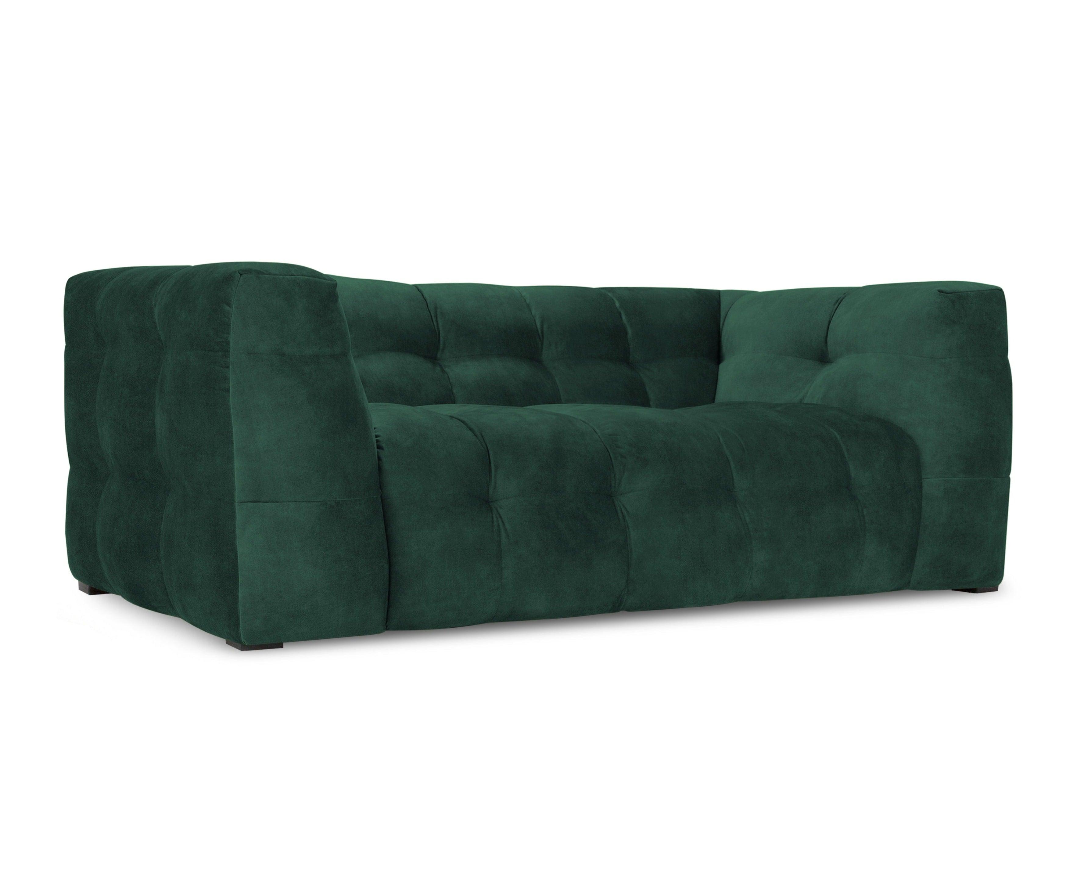 Velvet 2-seater sofa VESTA bottle green - Eye on Design