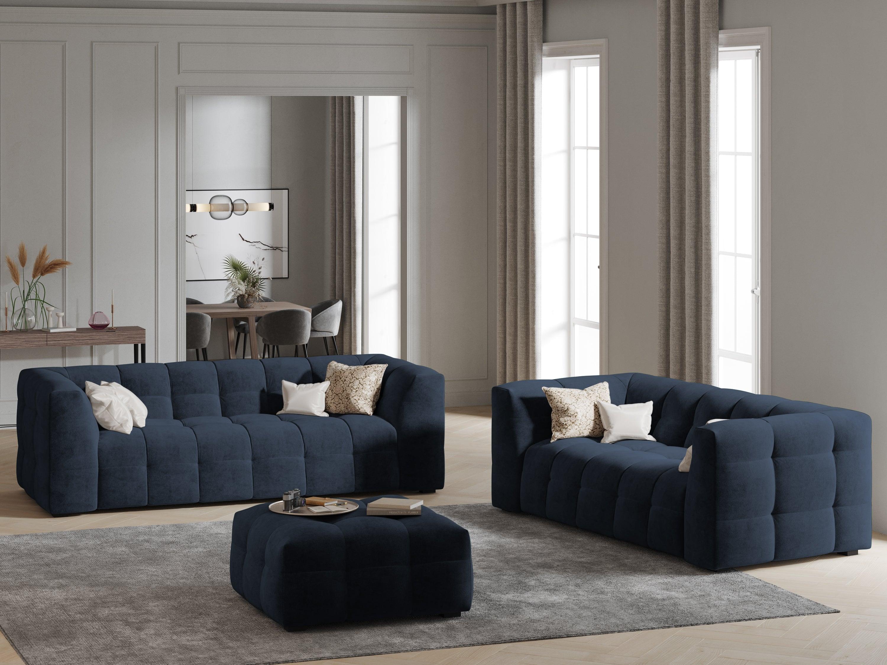 Velvet 2-seater sofa VESTA royal blue - Eye on Design