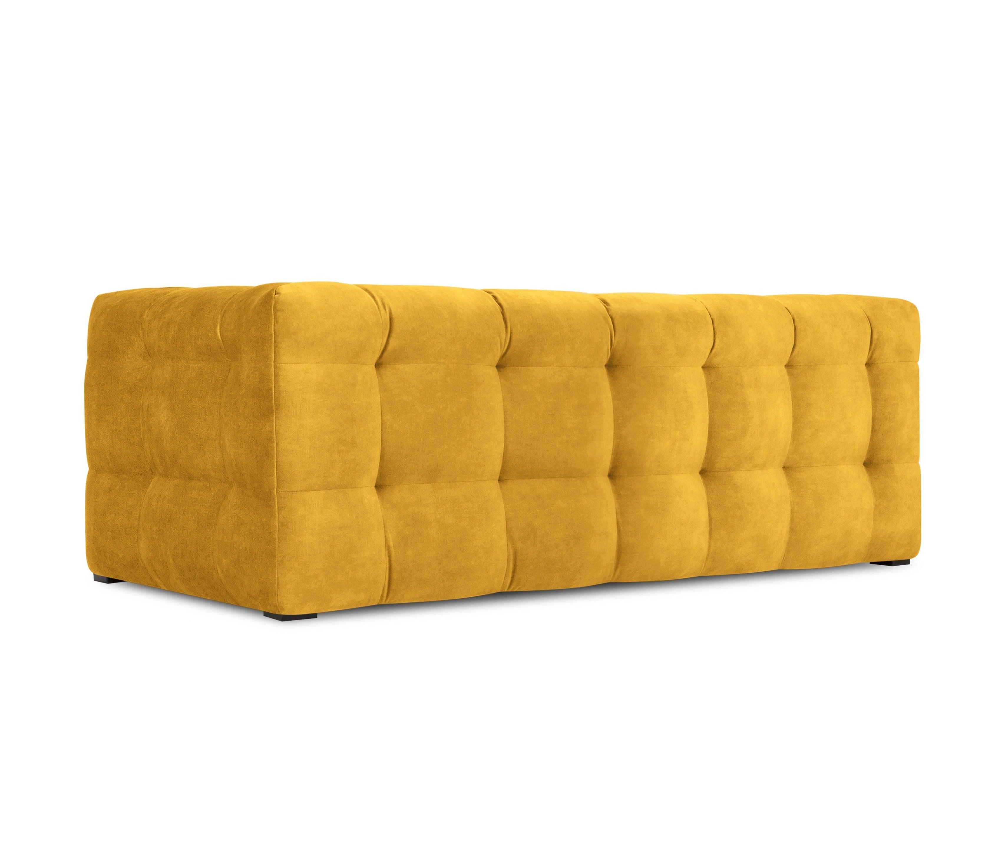 Velvet 2-seater sofa VESTA yellow - Eye on Design