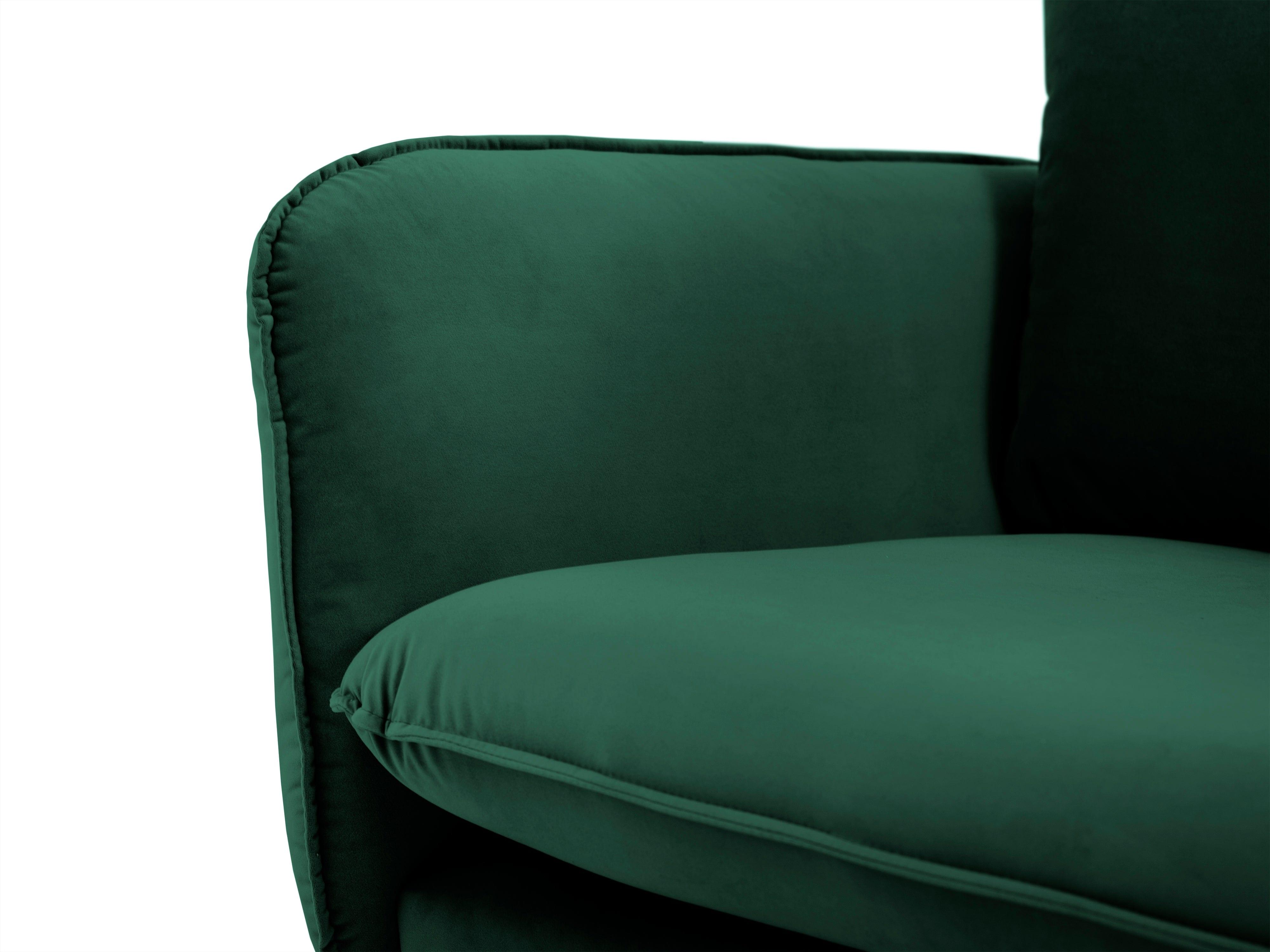 Velvet 2-seater sofa VIENNA green with gold base - Eye on Design