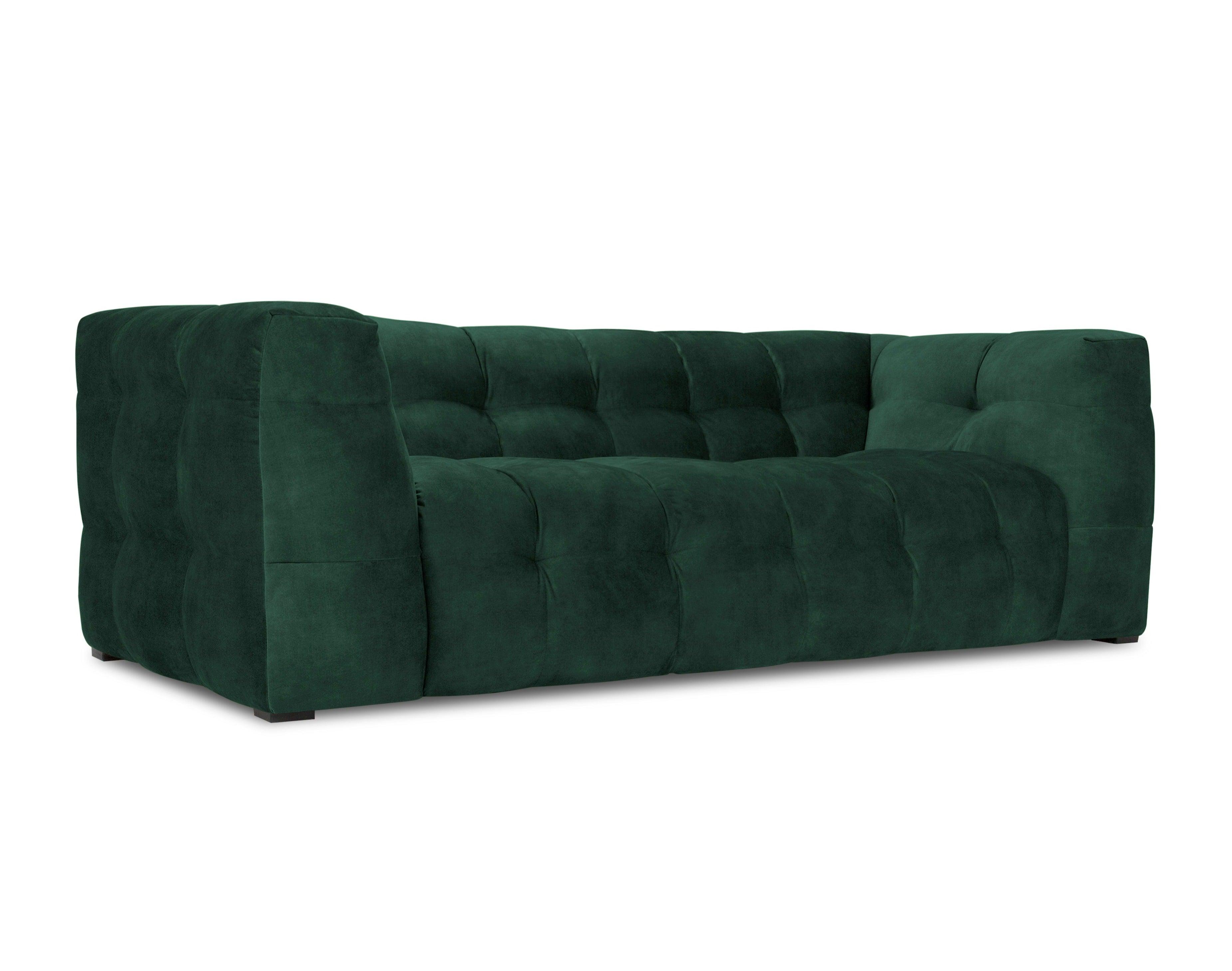 Velvet 3-seater sofa VESTA bottle green - Eye on Design