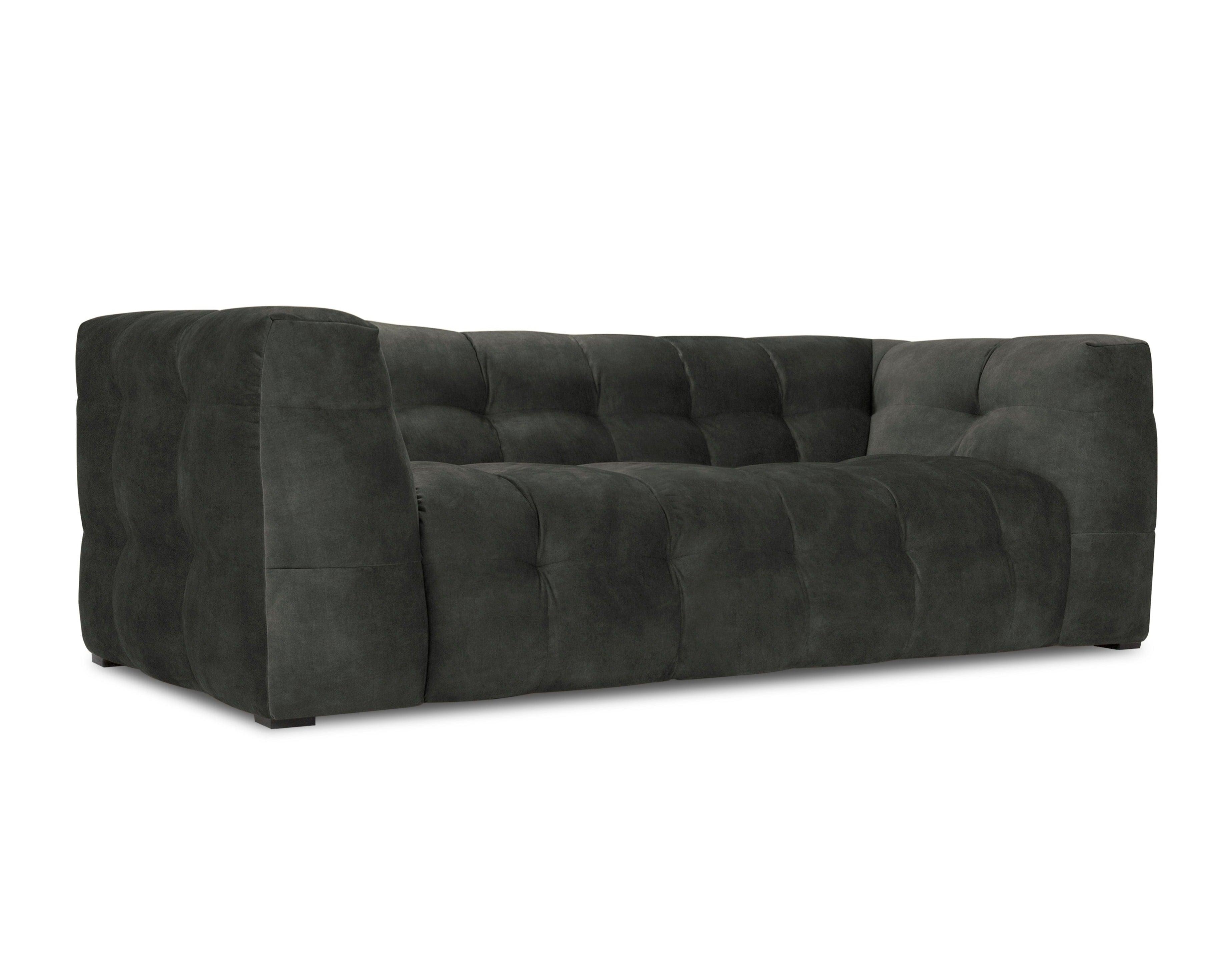 Velvet 3-seater sofa VESTA dark grey - Eye on Design