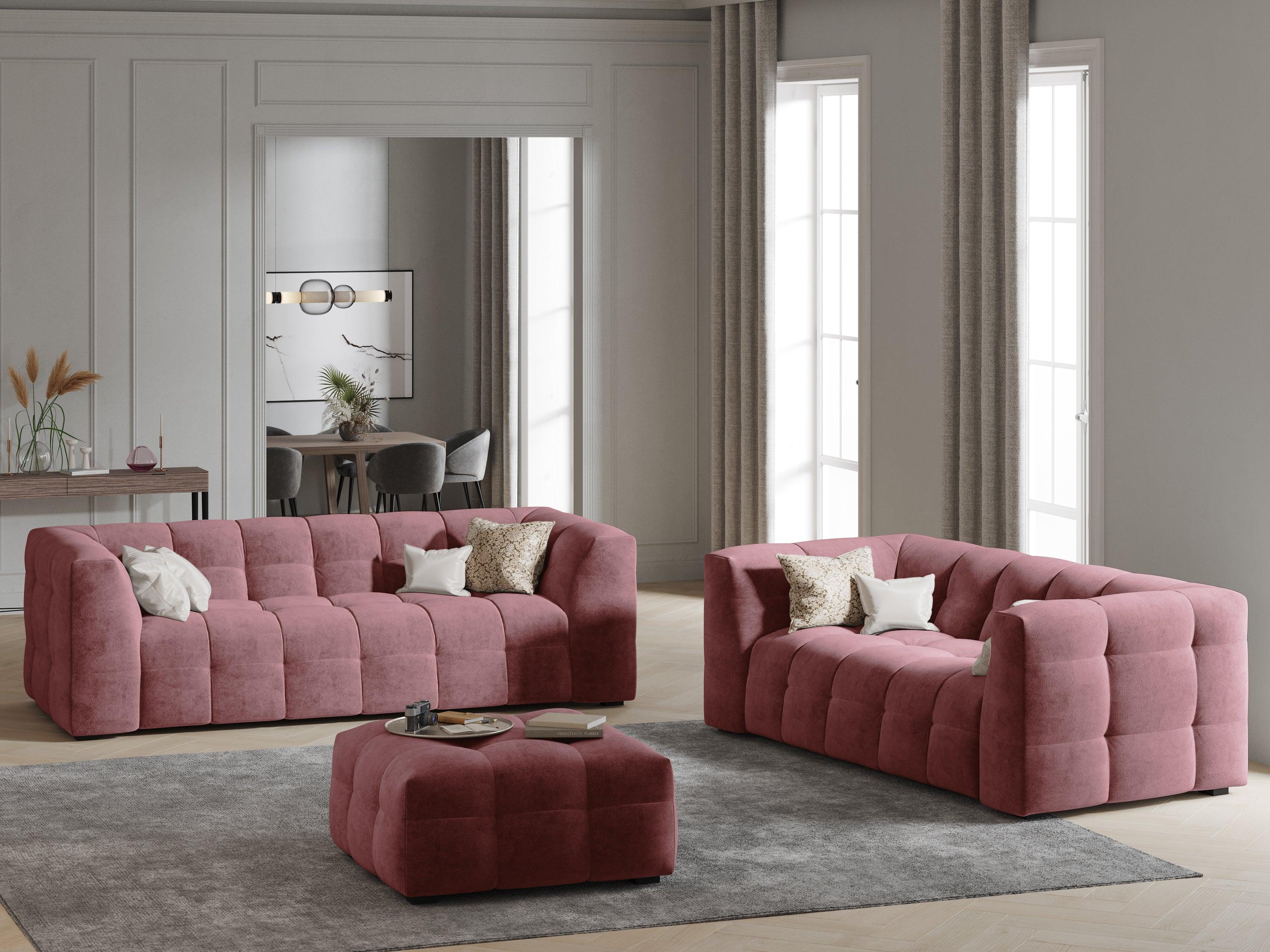 Velvet 3-seater sofa VESTA pink - Eye on Design