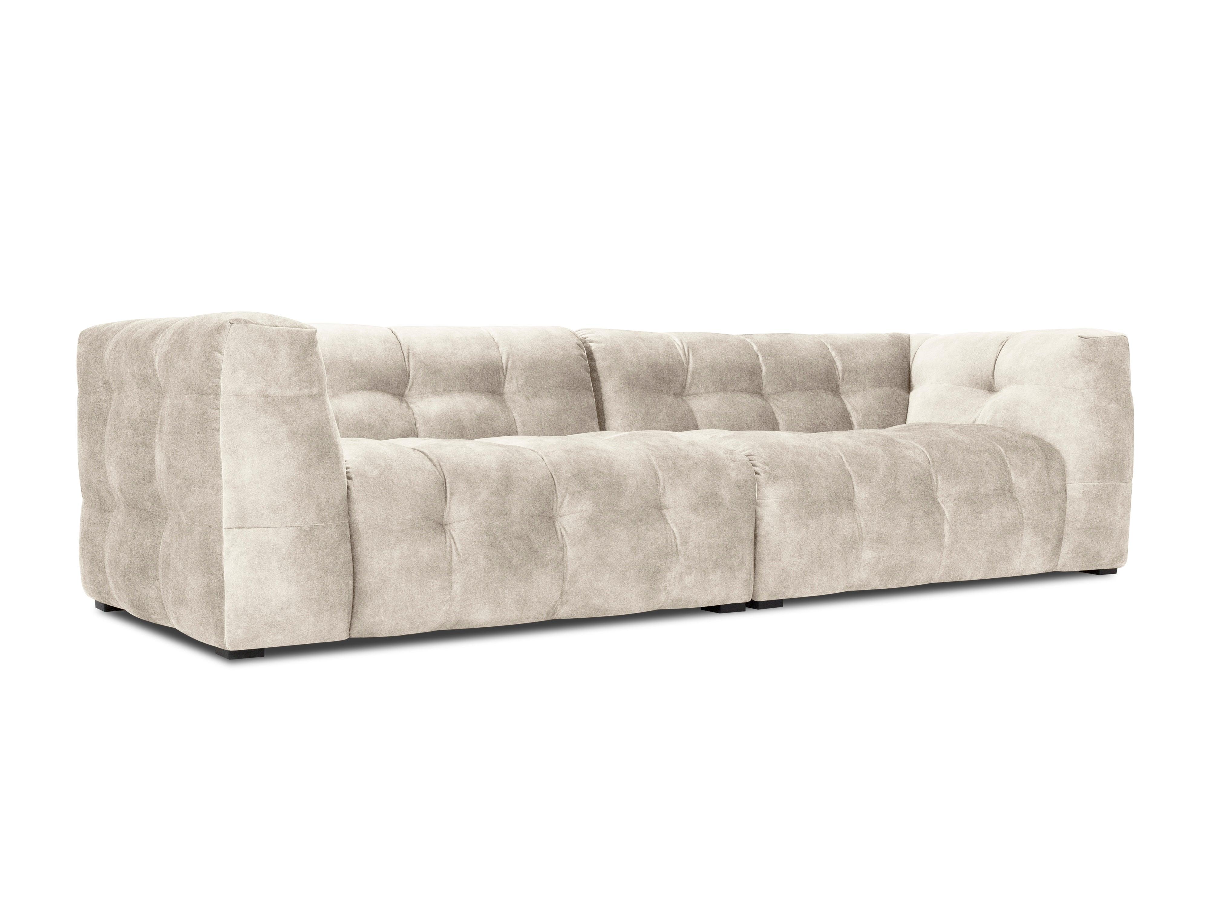 Velvet 4-seater sofa VESTA beige - Eye on Design