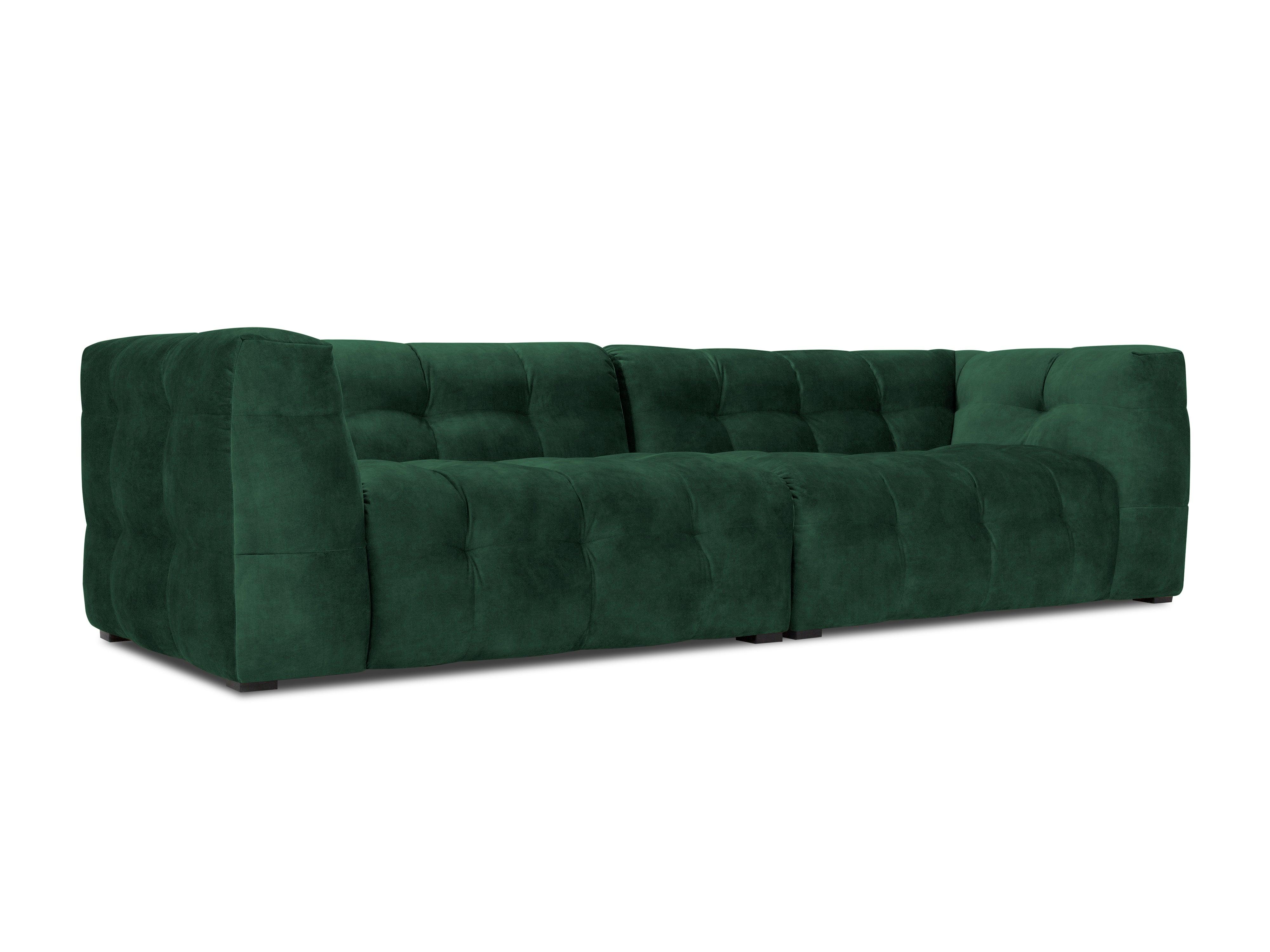 Velvet 4-seater sofa VESTA bottle green - Eye on Design