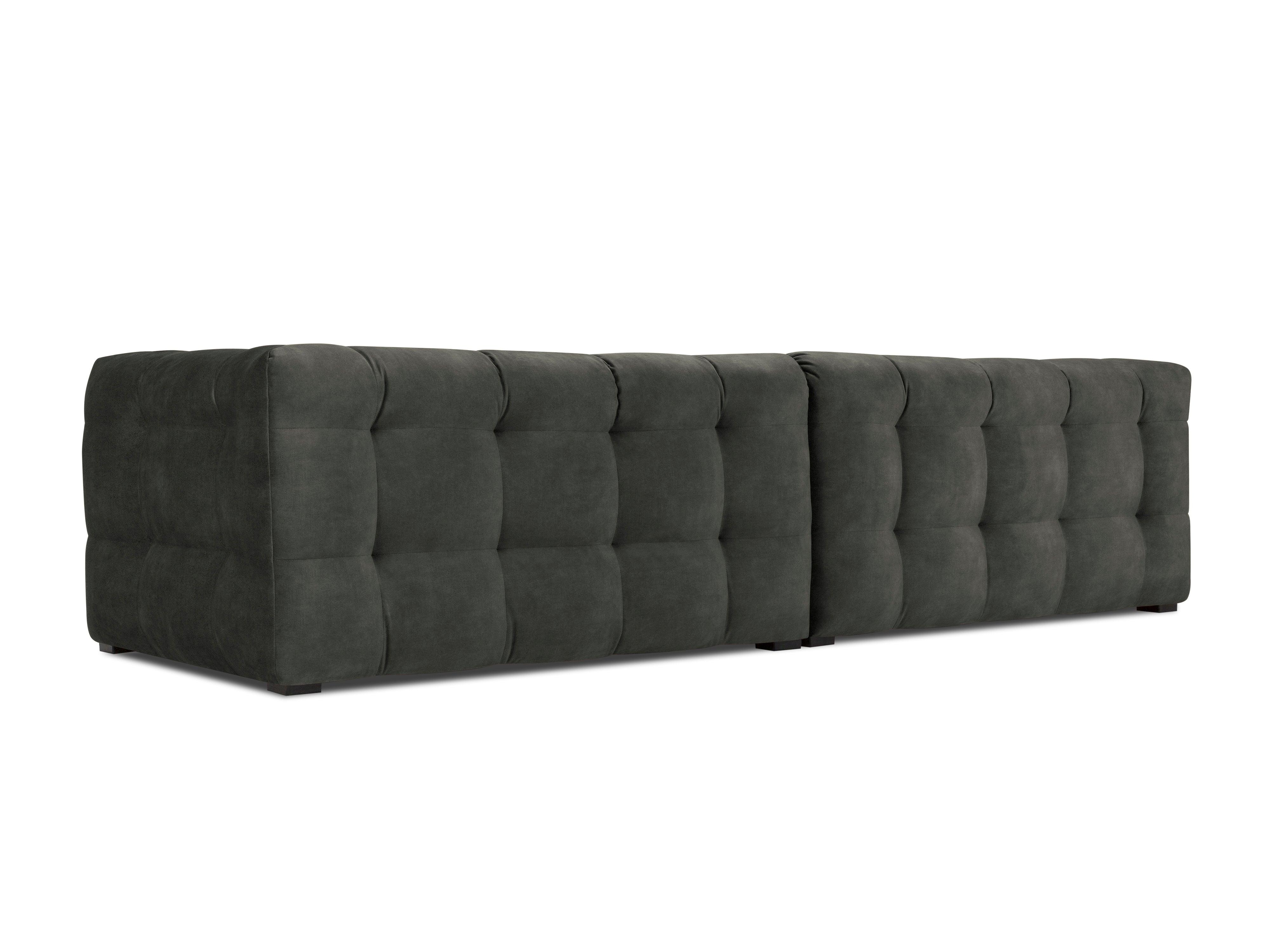 Velvet 4-seater sofa VESTA dark grey - Eye on Design