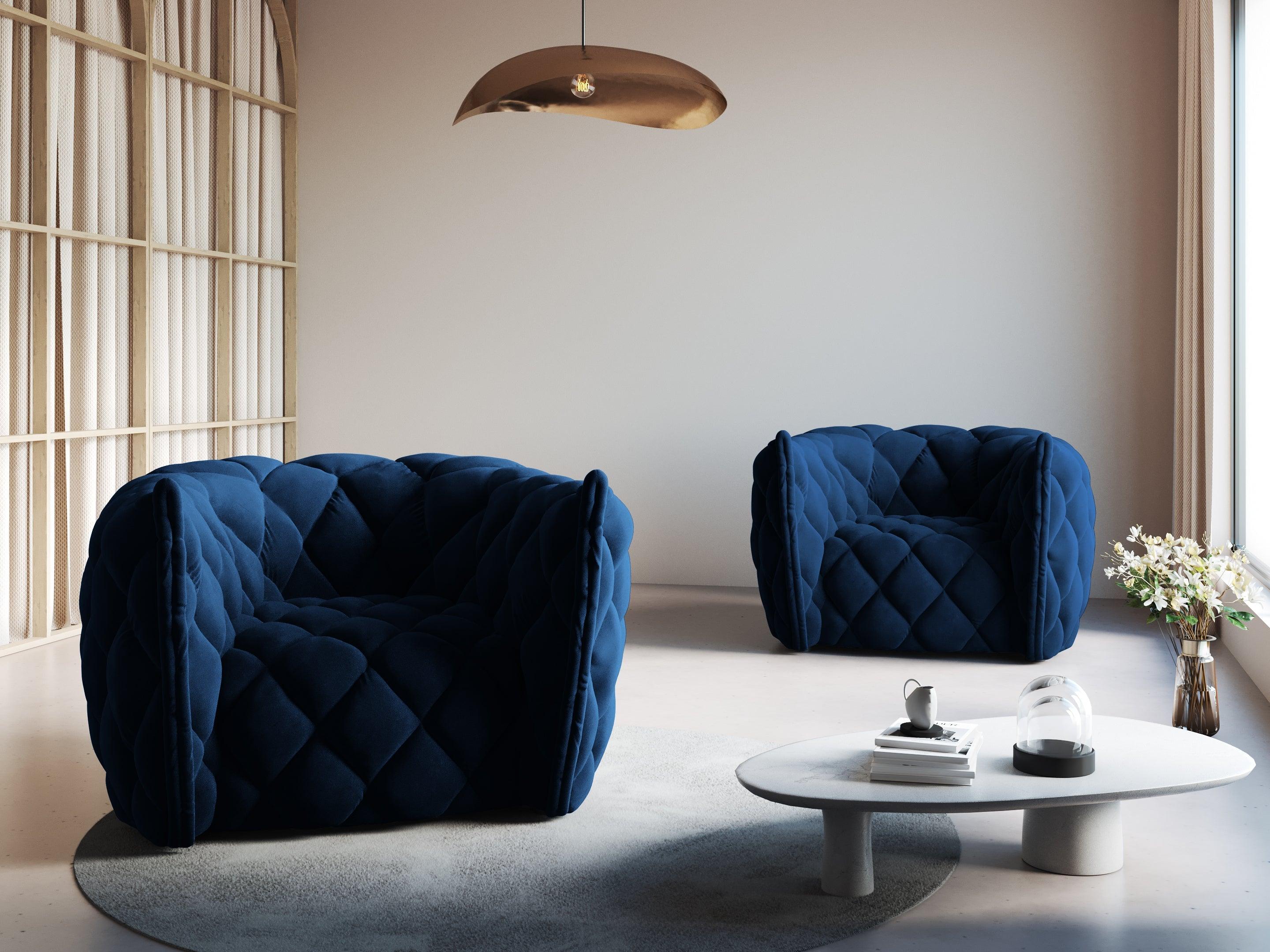 Velvet armchair FLANDRIN royal blue - Eye on Design