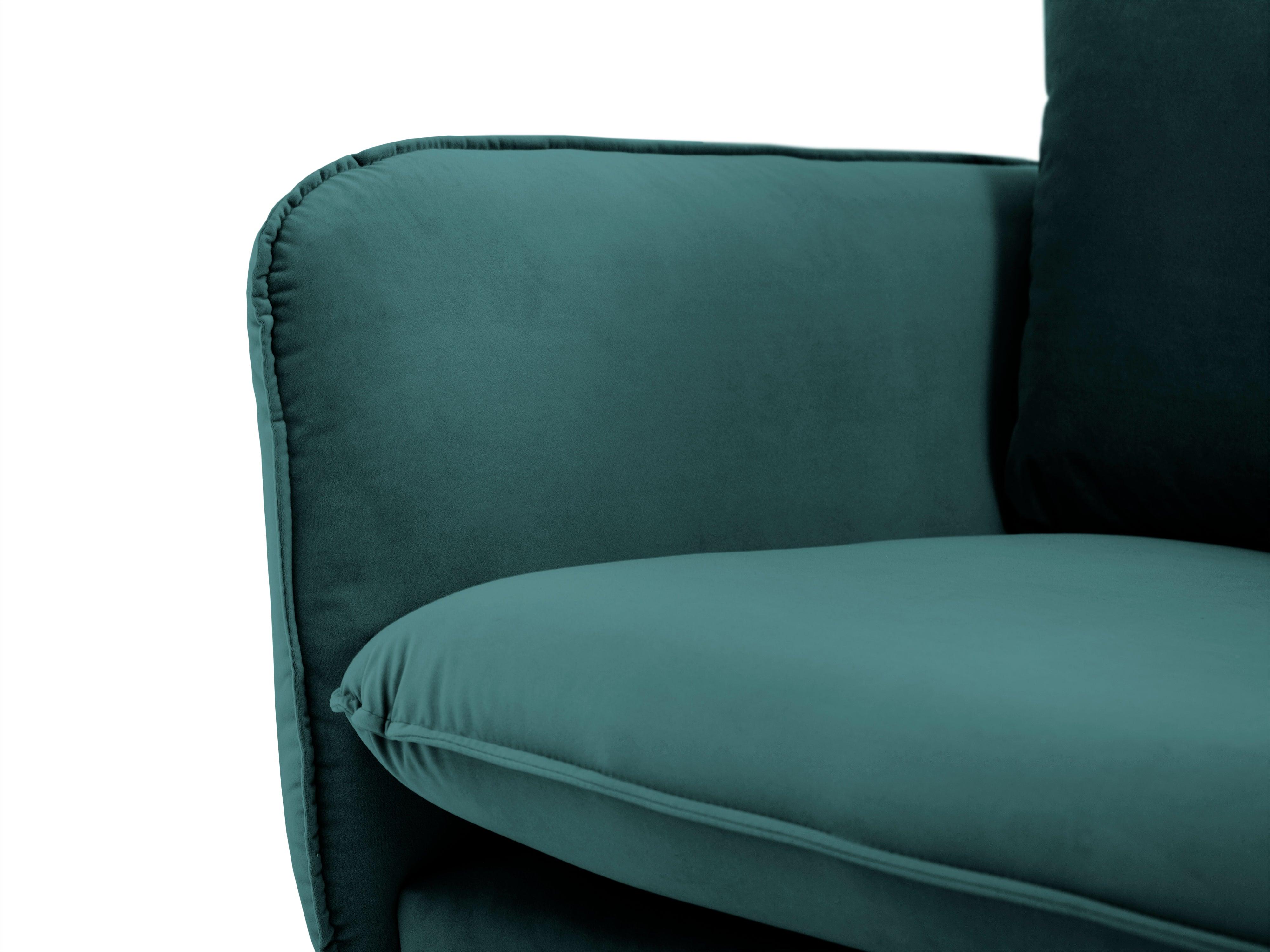 Velvet armchair VIENNA marine with black base - Eye on Design