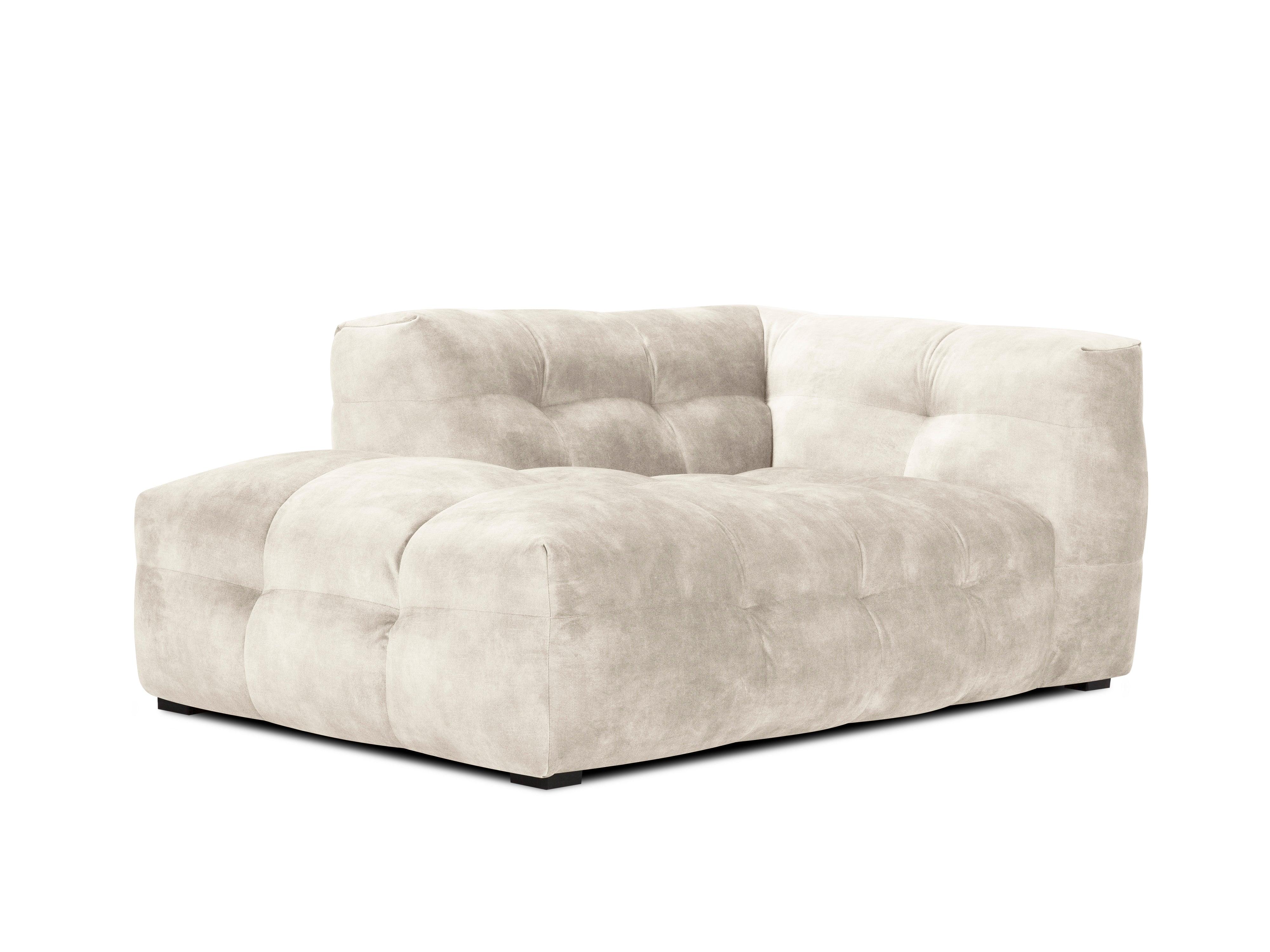 Velvet chaise longue left VESTA beige - Eye on Design