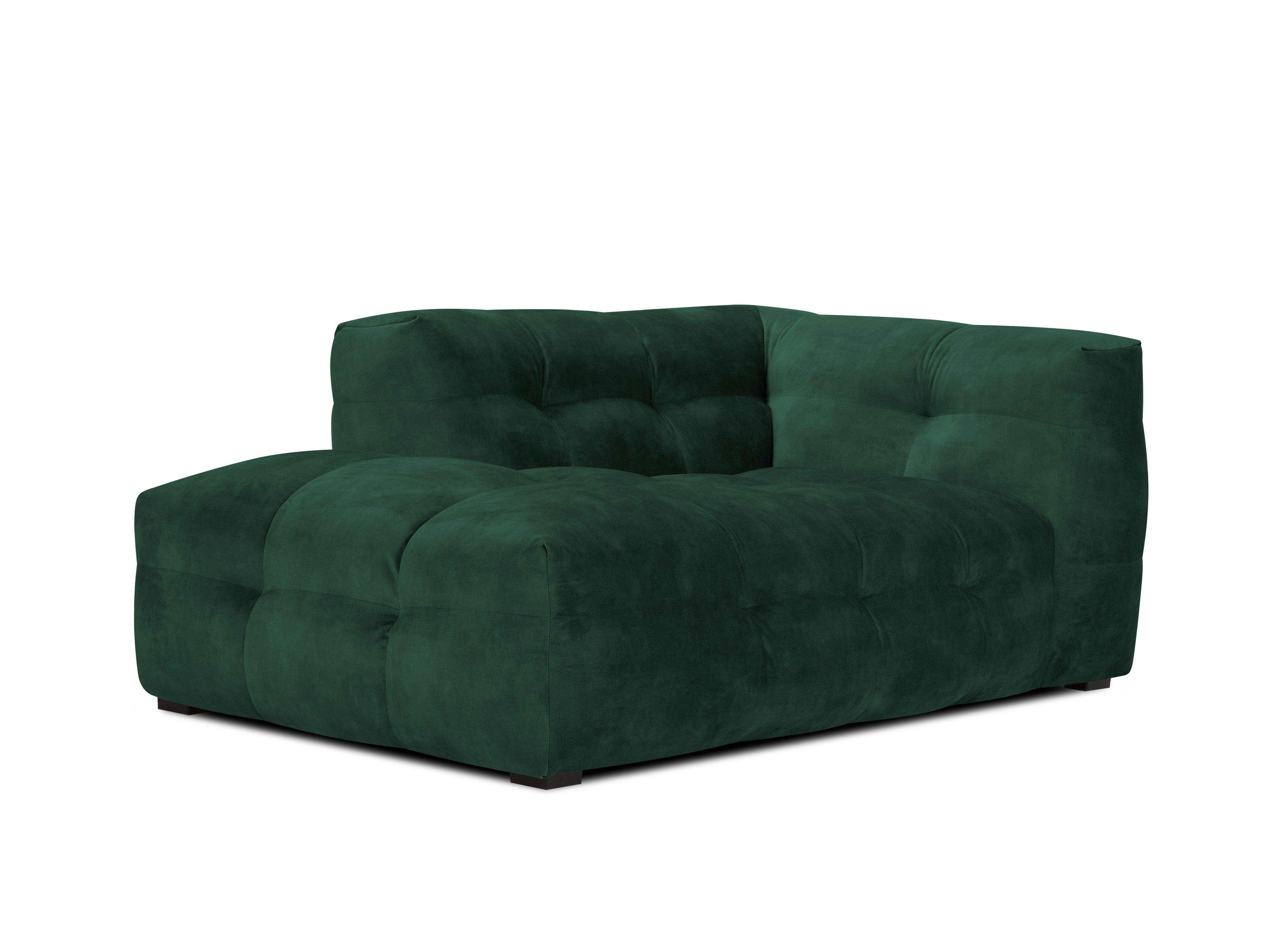 Velvet chaise longue left VESTA bottle green - Eye on Design