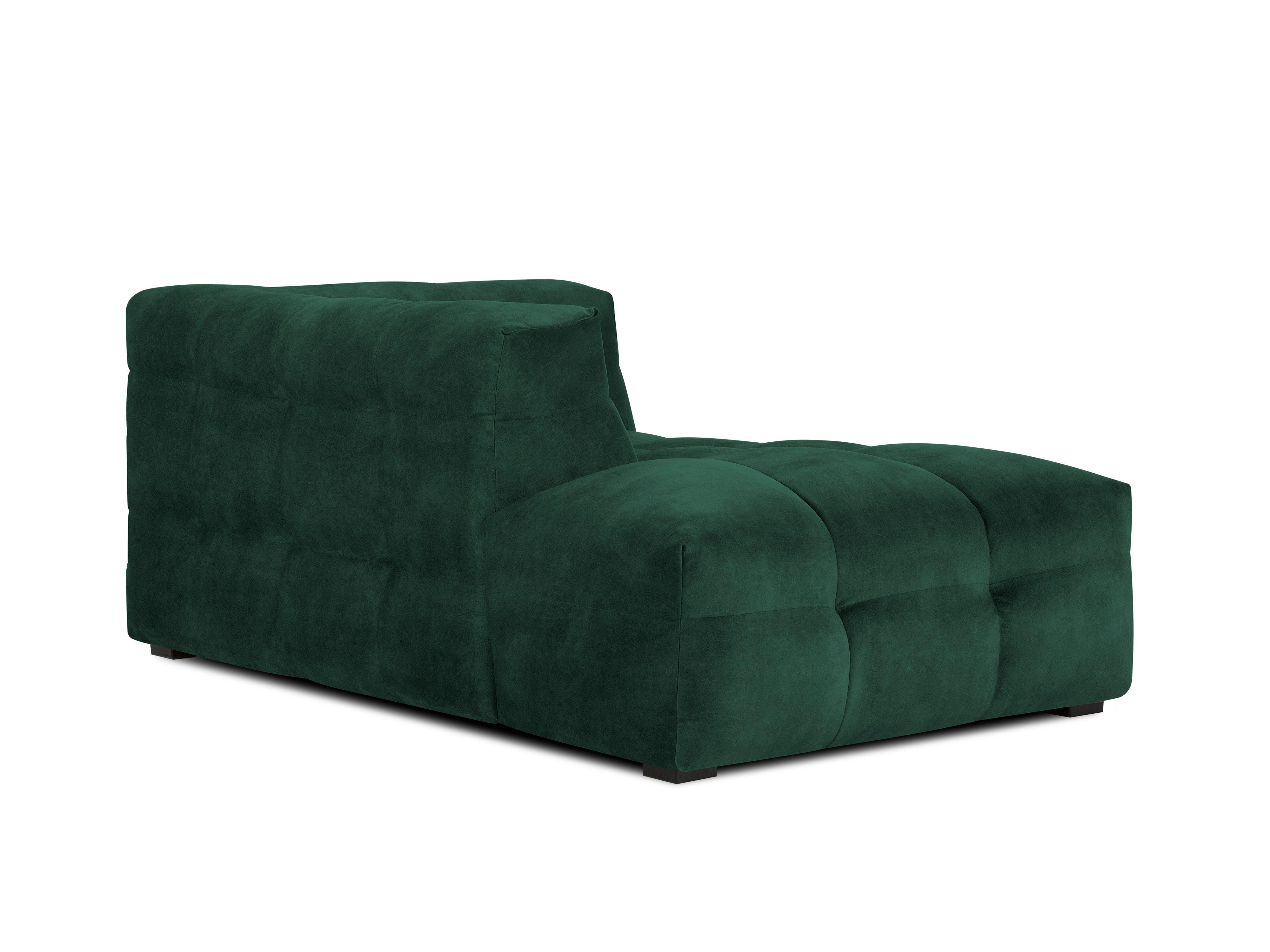 Velvet chaise longue left VESTA bottle green - Eye on Design