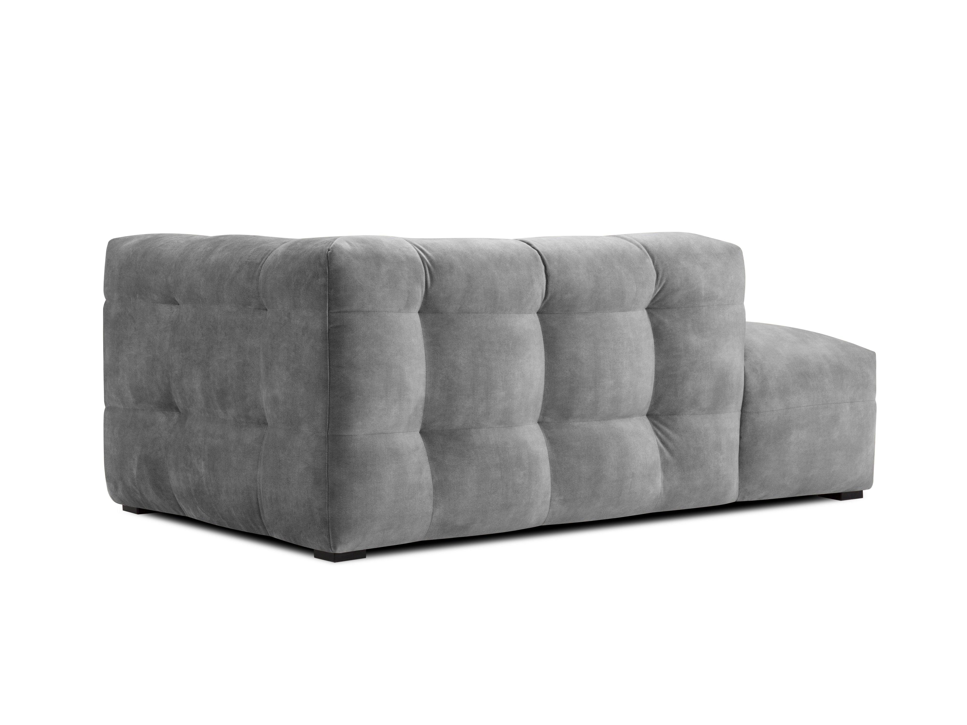 Velvet chaise longue left VESTA grey - Eye on Design