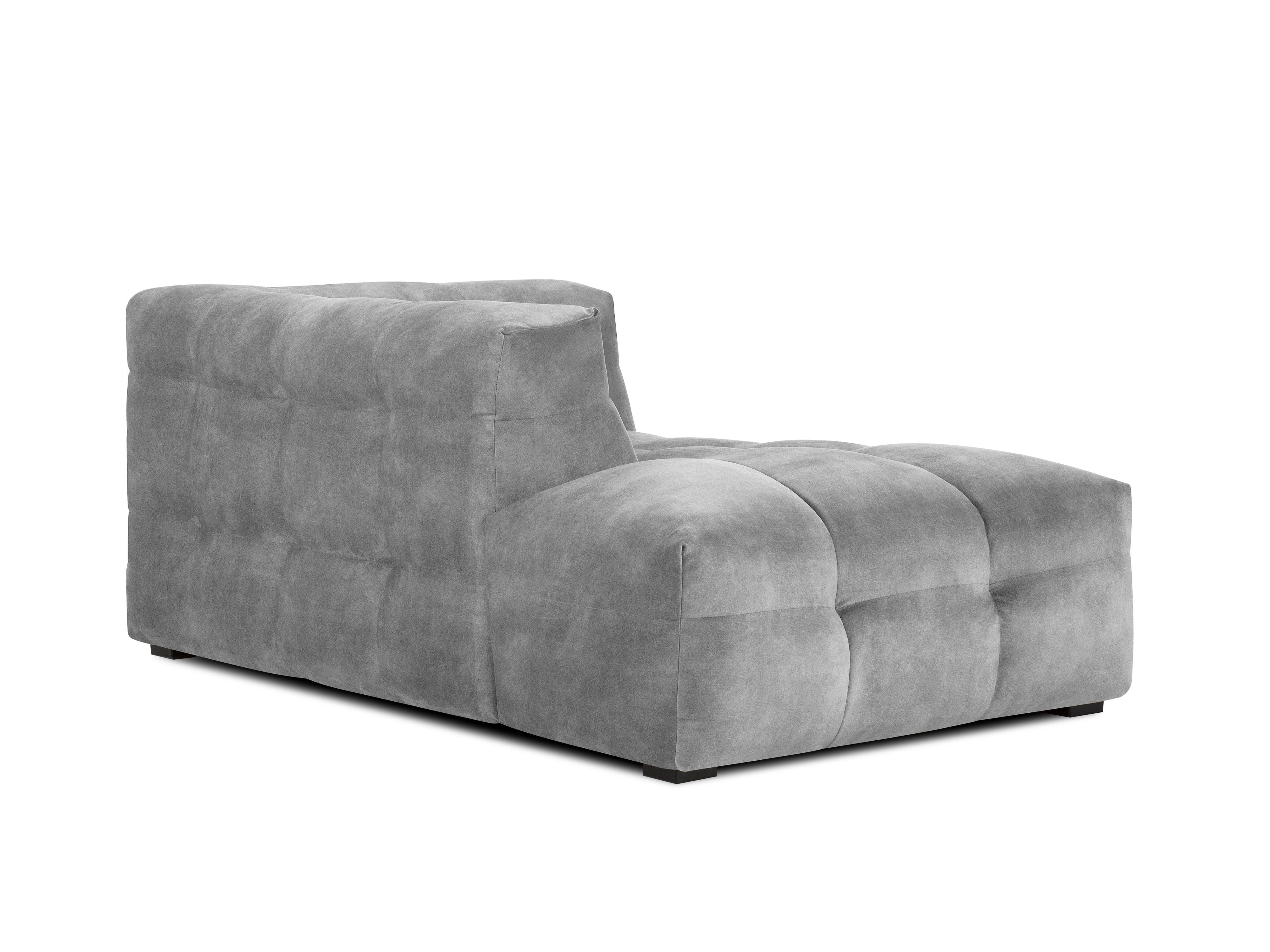 Velvet chaise longue left VESTA grey - Eye on Design