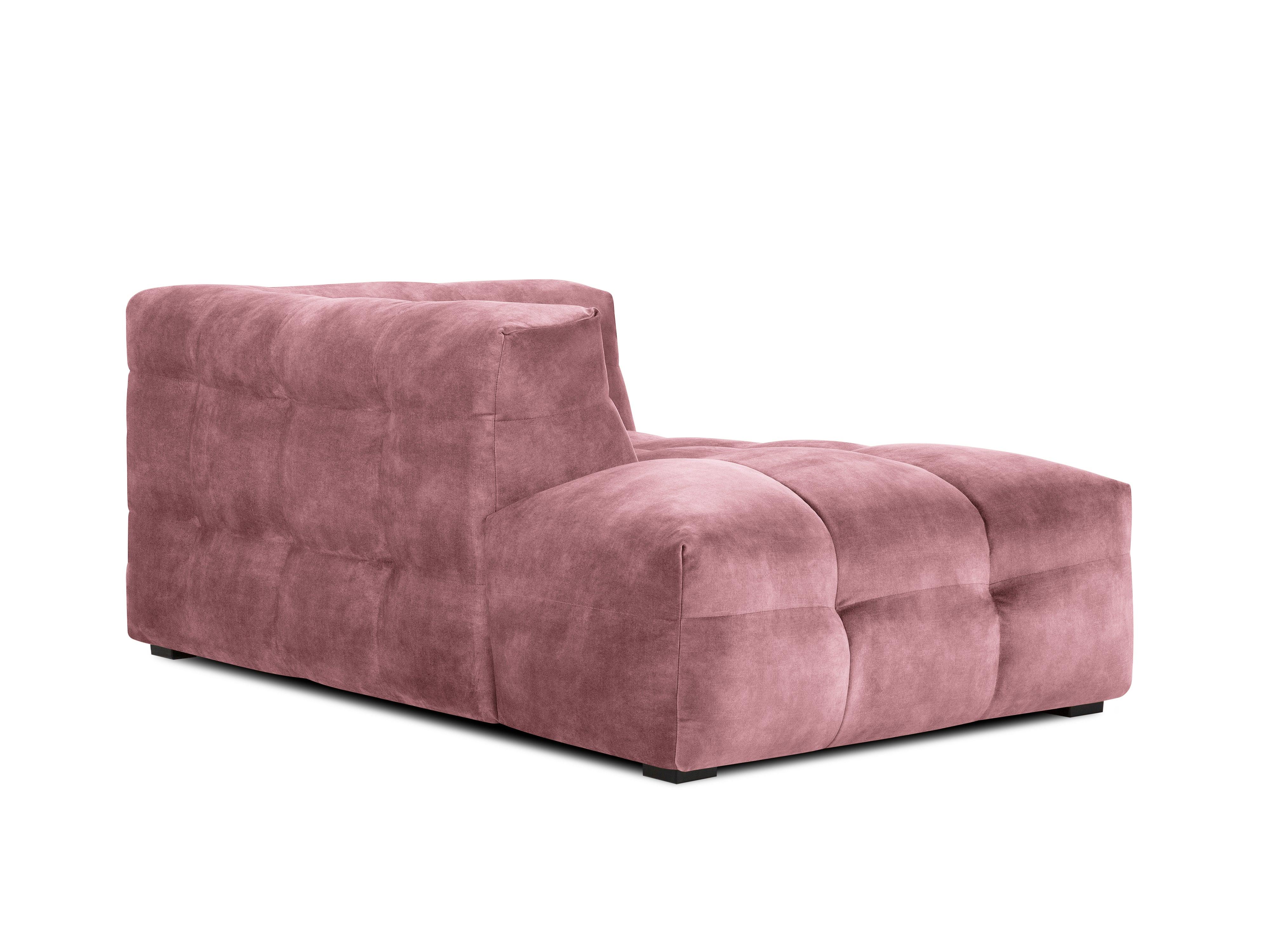 Velvet chaise longue left VESTA pink - Eye on Design