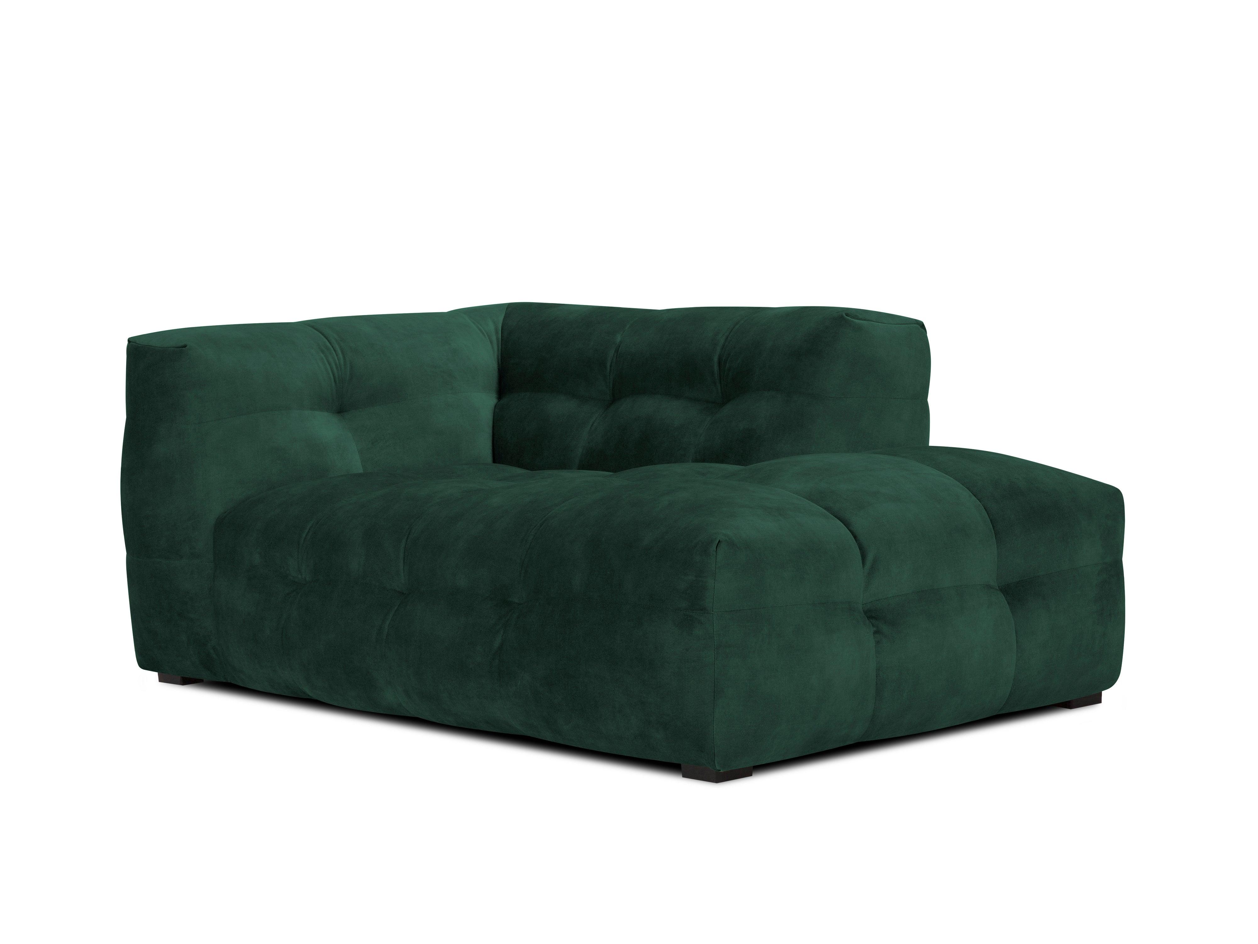 Velvet chaise longue right VESTA bottle green - Eye on Design