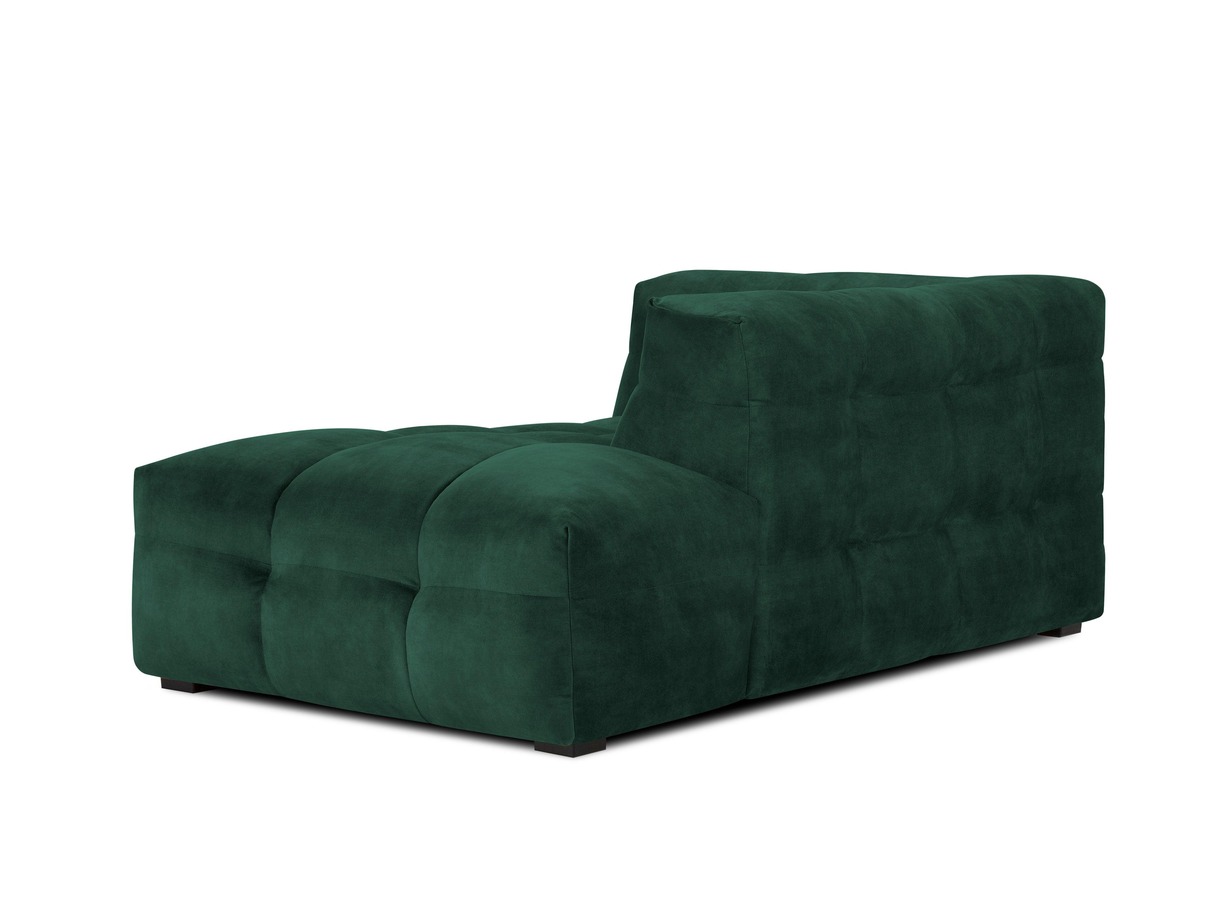 Velvet chaise longue right VESTA bottle green - Eye on Design