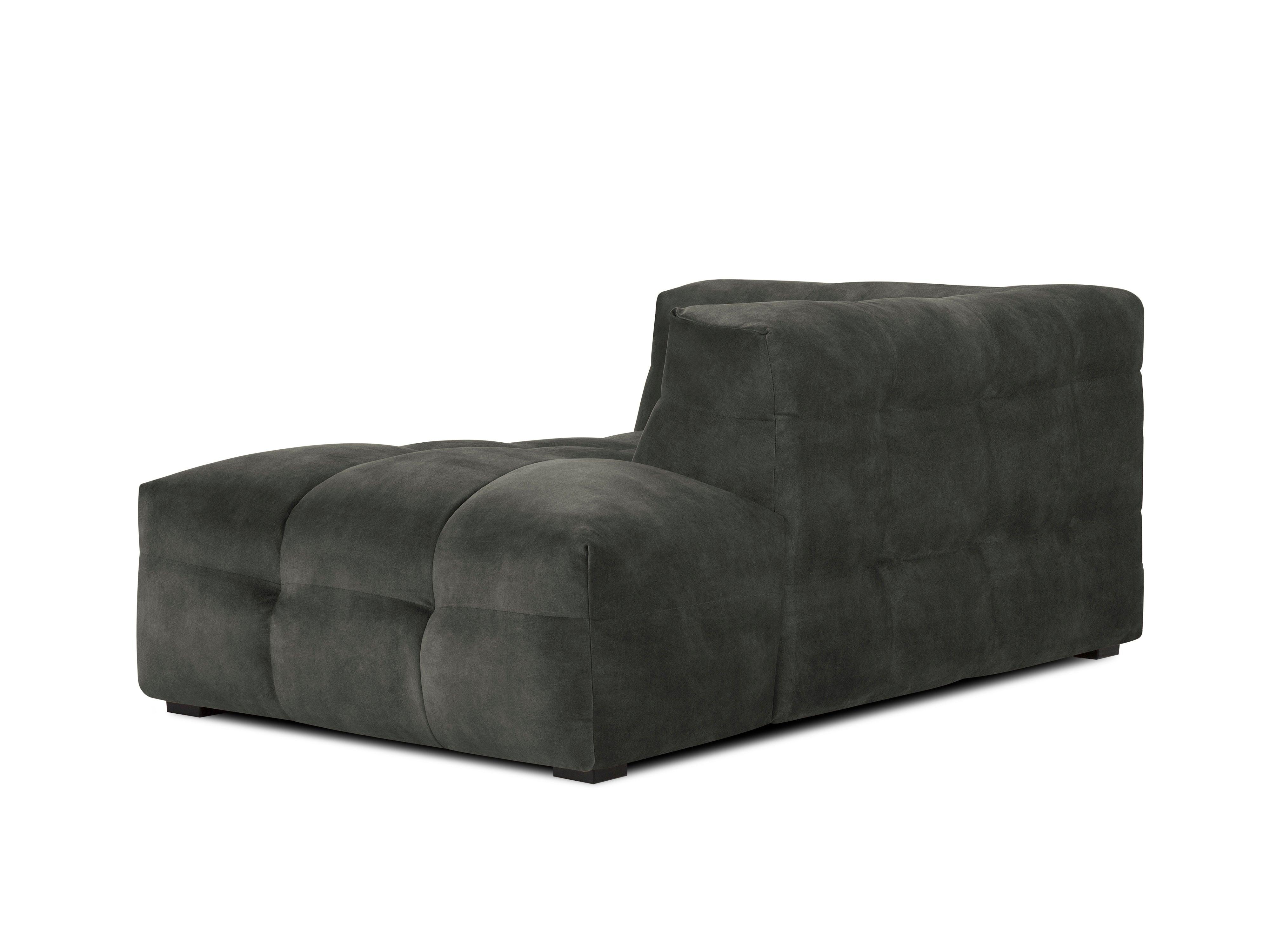 Velvet chaise longue VESTA dark grey - Eye on Design