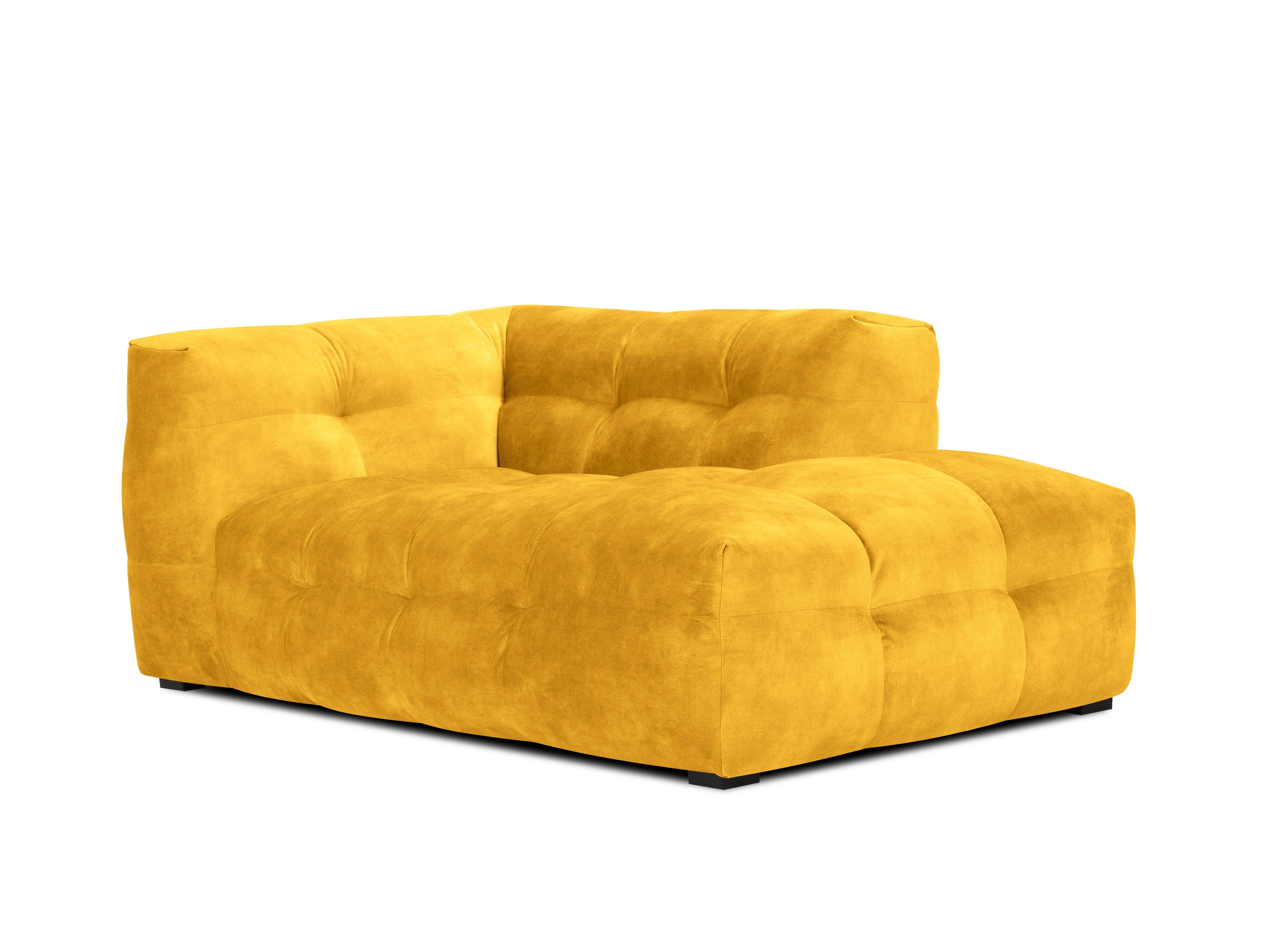 Velvet chaise longue VESTA right yellow - Eye on Design