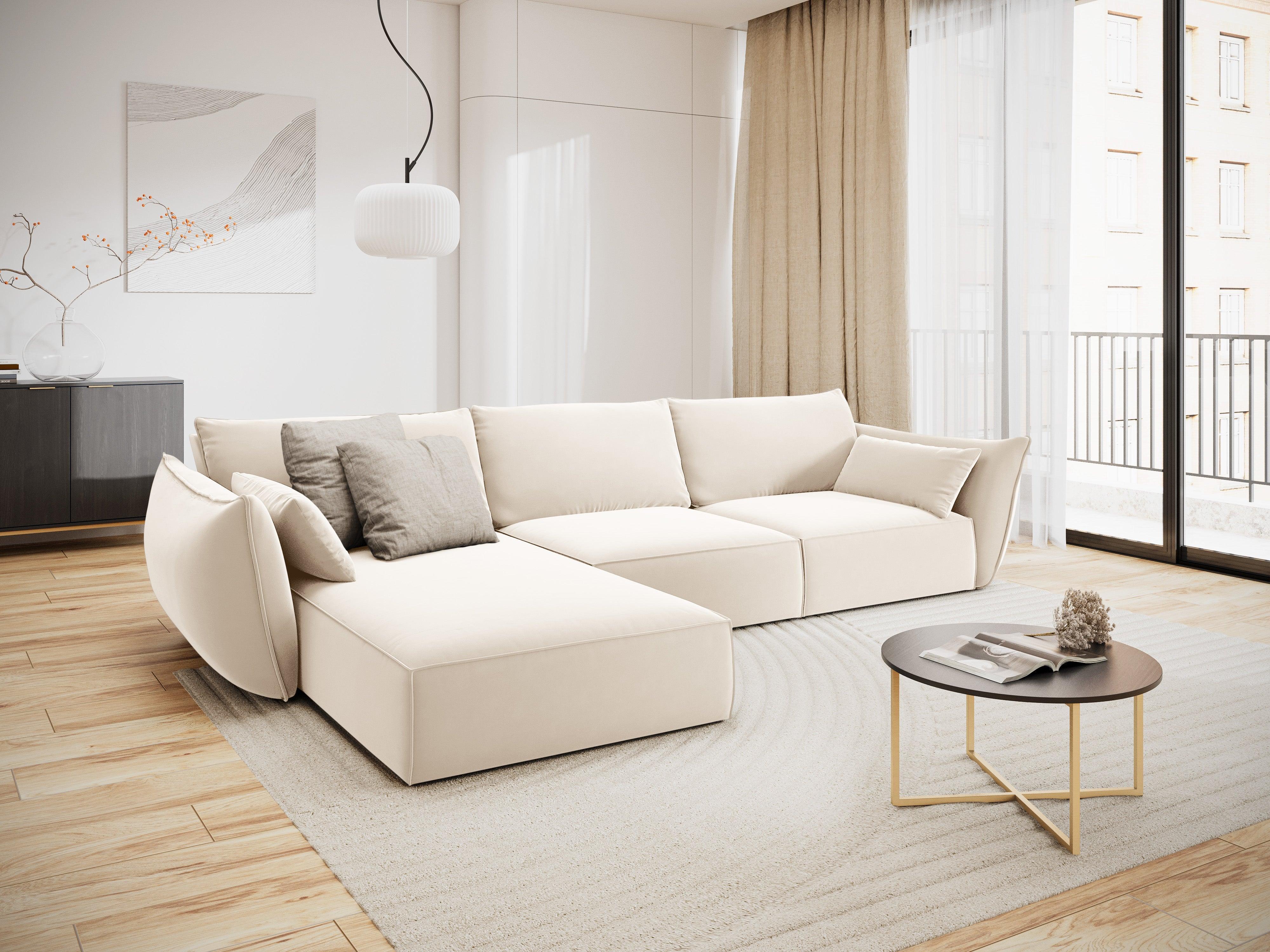 Velvet Left Corner Sofa, "Vanda", 4 Seats, 300x166x85
Made in Europe, Mazzini Sofas, Eye on Design