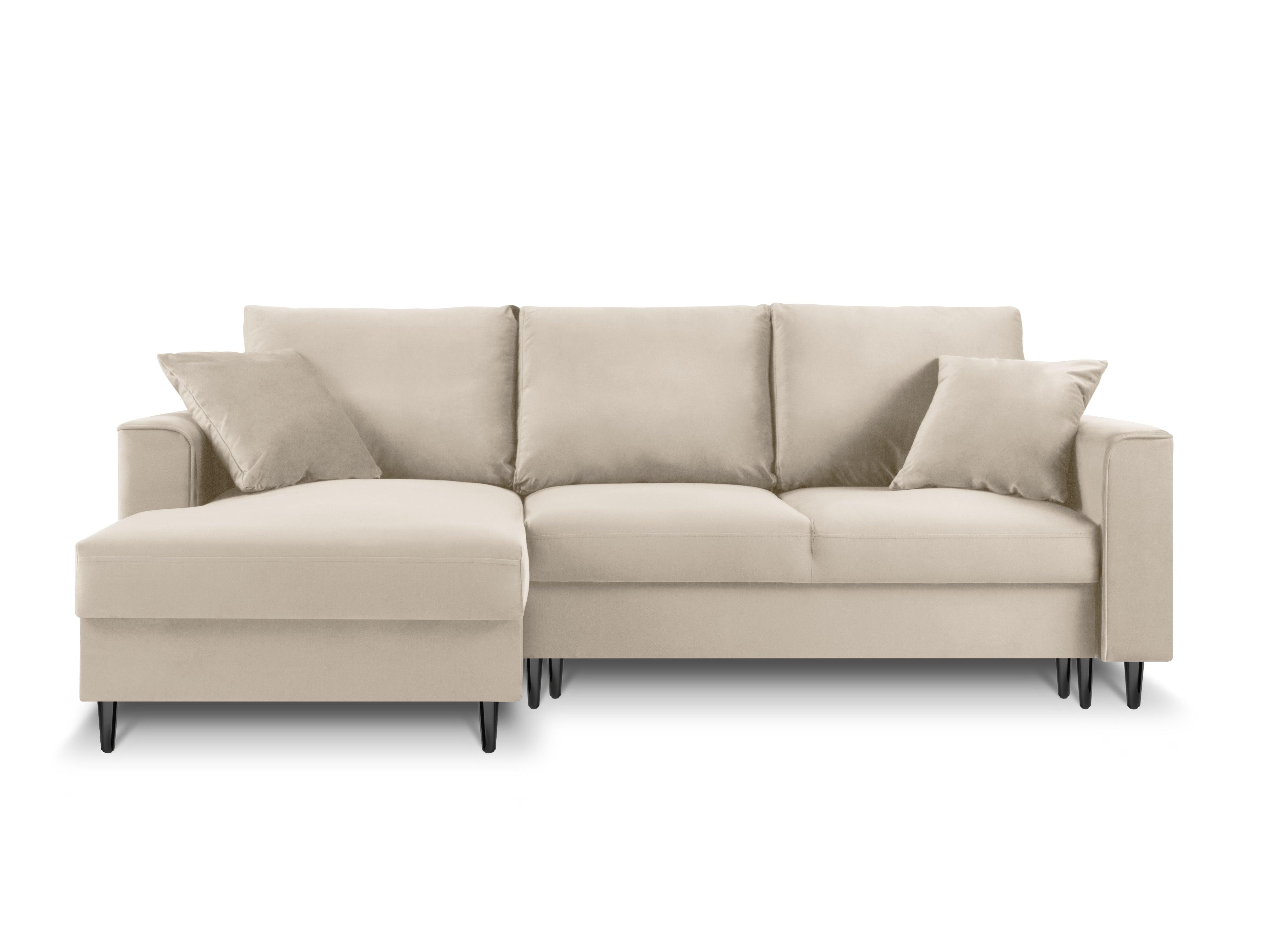 Velvet Left Corner Sofa With Bed Function And Box, "Cartadera", 4 Seats, 225x147x90
Made in Europe, Mazzini Sofas, Eye on Design