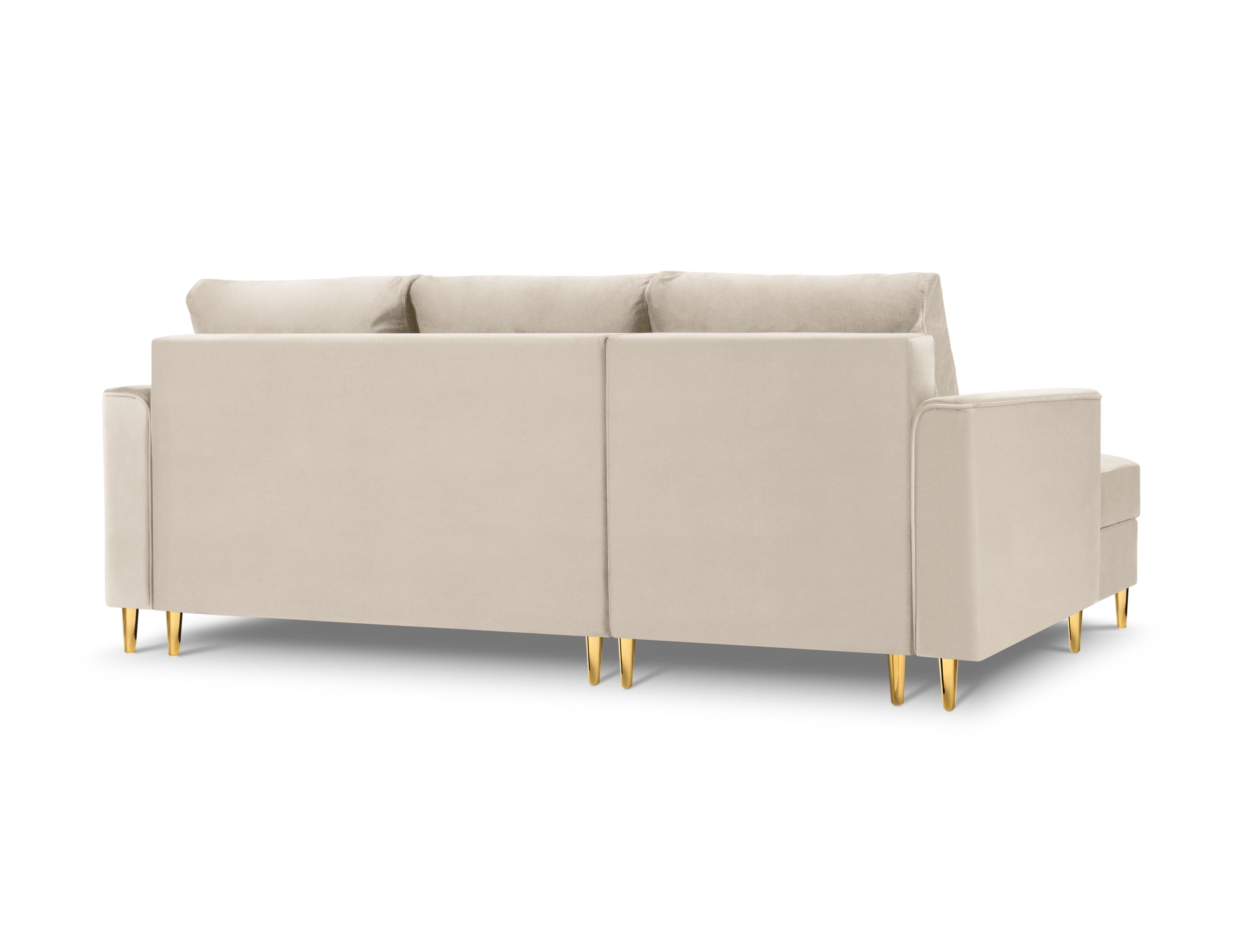 Sofa aksamitna z funkcją spania CARTADERA beżowy, Mazzini Sofas, Eye on Design
