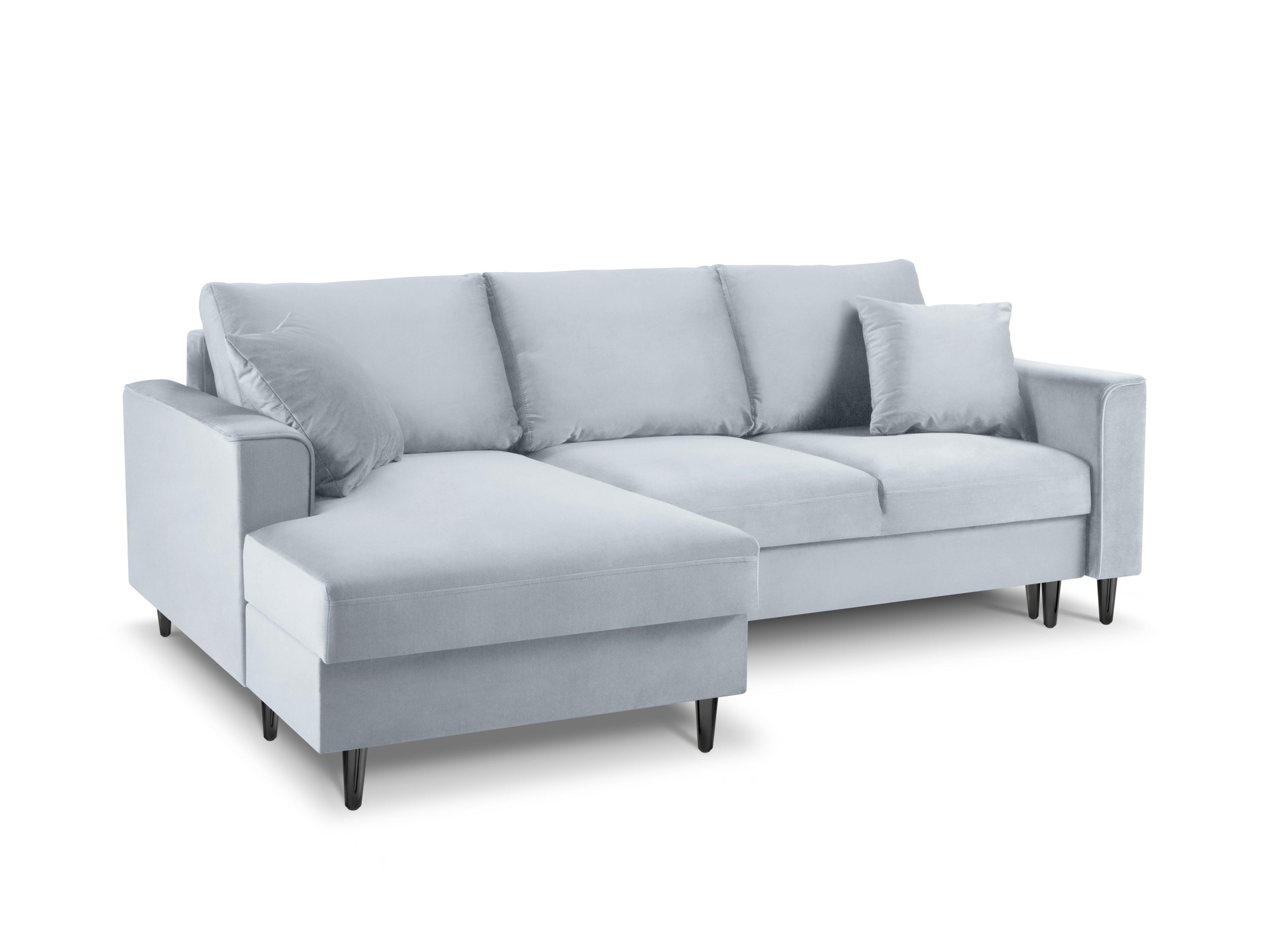 Velvet Left Corner Sofa With Bed Function And Box, "Cartadera", 4 Seats, 225x147x90
Made in Europe, Mazzini Sofas, Eye on Design