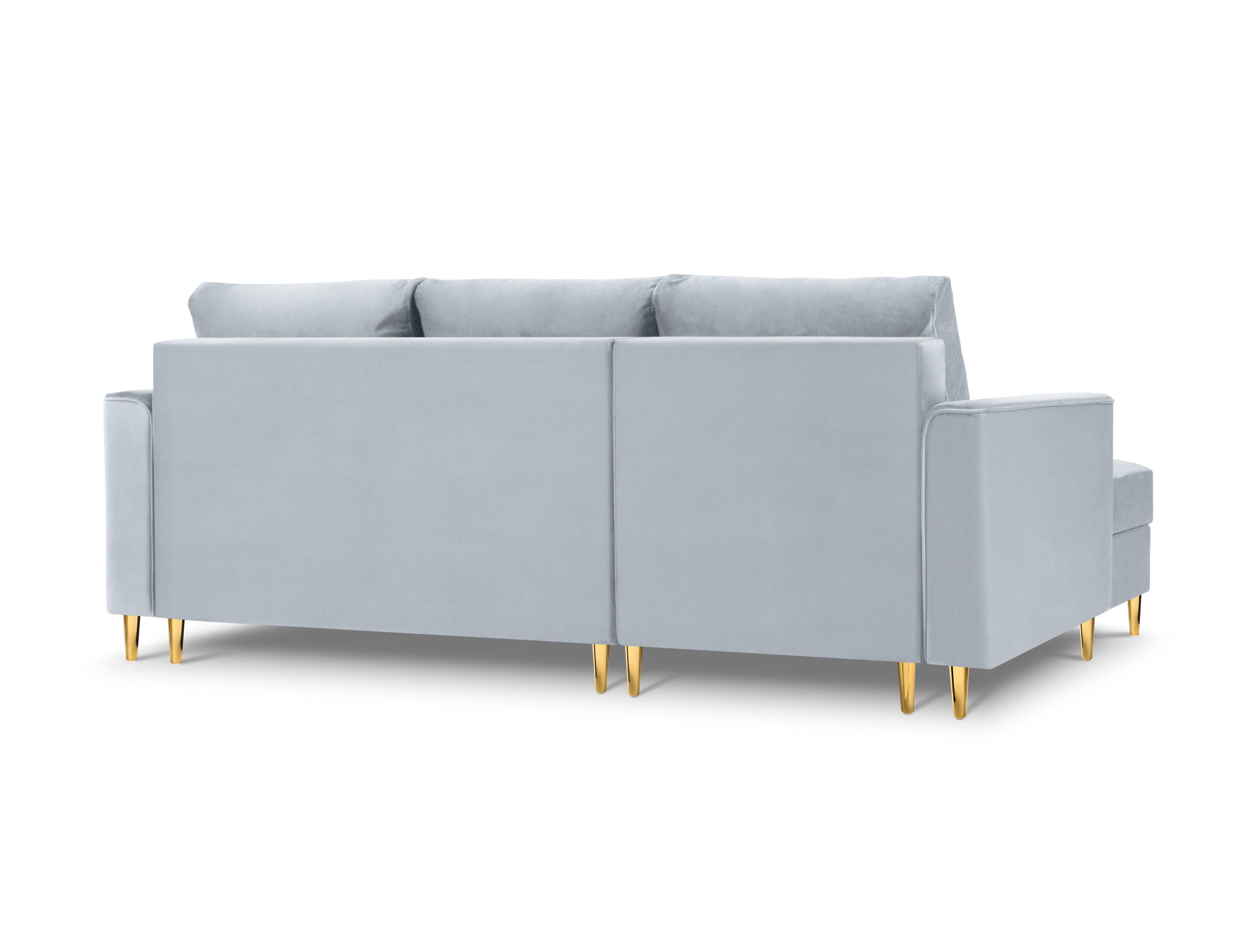 Velvet Left Corner Sofa With Bed Function And Box, "Cartadera", 4 Seats, 225x147x90
Made in Europe, Mazzini Sofas, Eye on Design