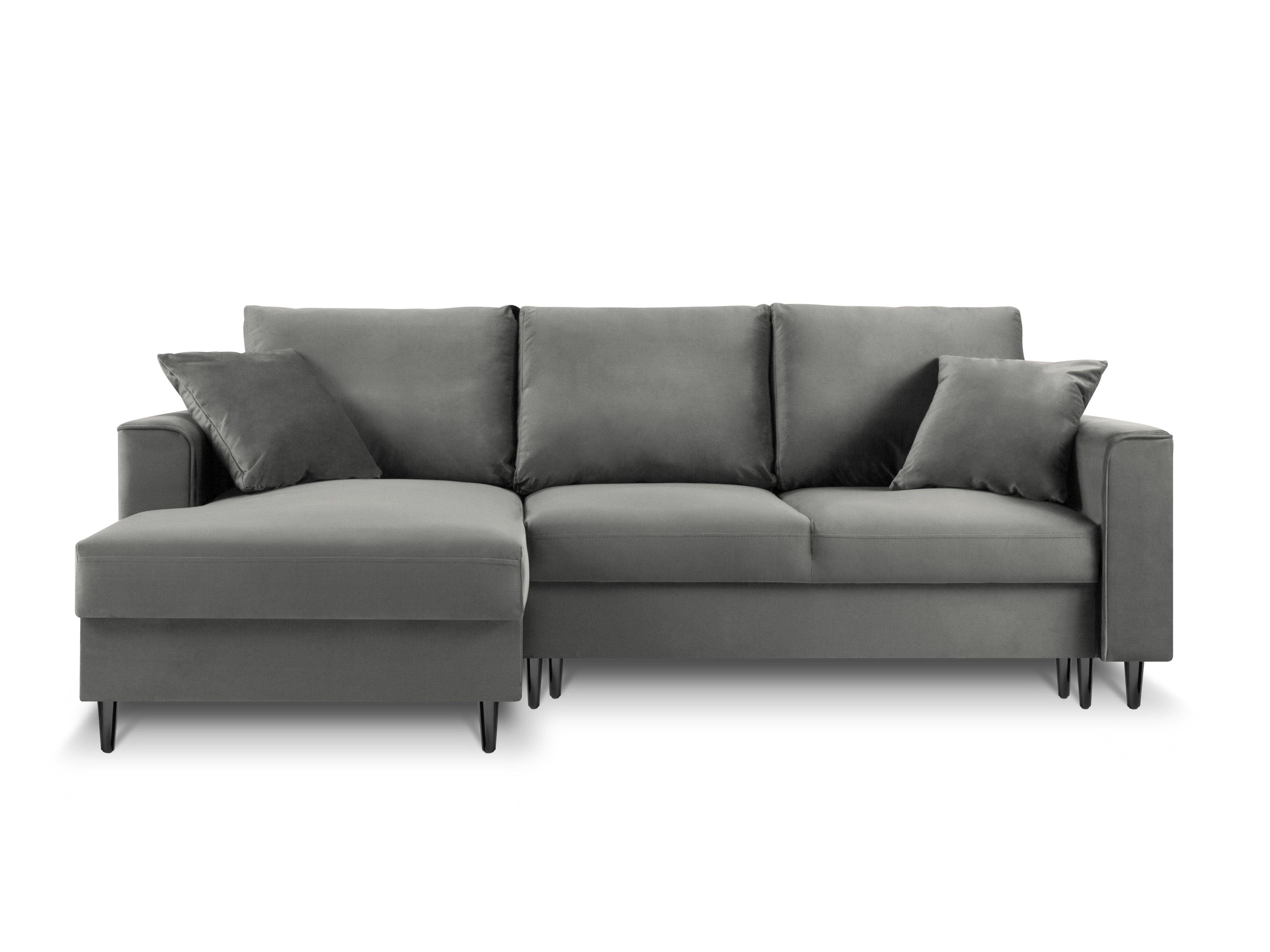 Velvet Left Corner Sofa With Bed Function And Box, "Cartadera", 4 Seats, 225x147x90
Made in Europe, Mazzini Sofas, Eye on Design