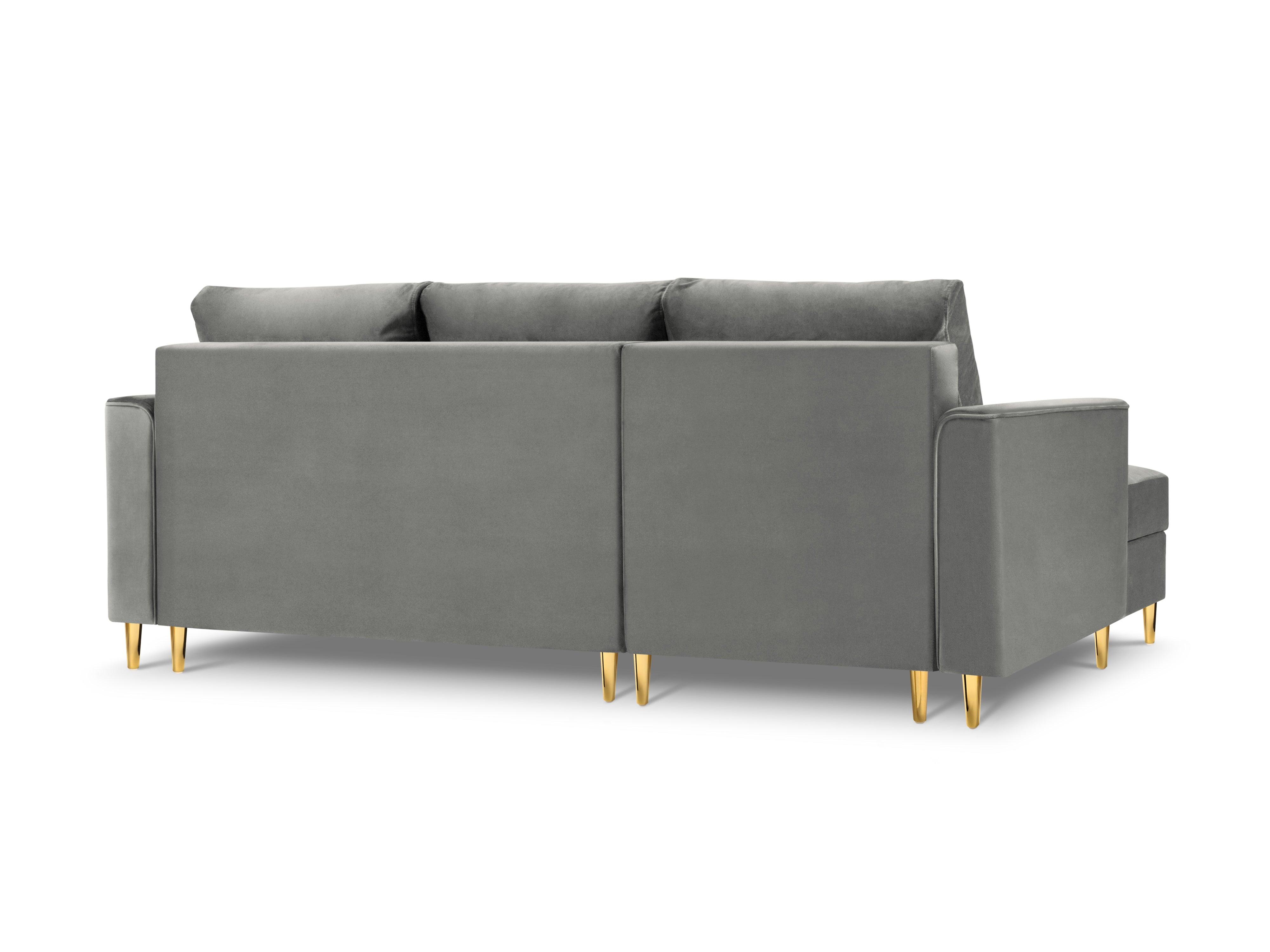 Velvet Left Corner Sofa With Bed Function And Box, "Cartadera", 4 Seats, 225x147x90
Made in Europe, Mazzini Sofas, Eye on Design