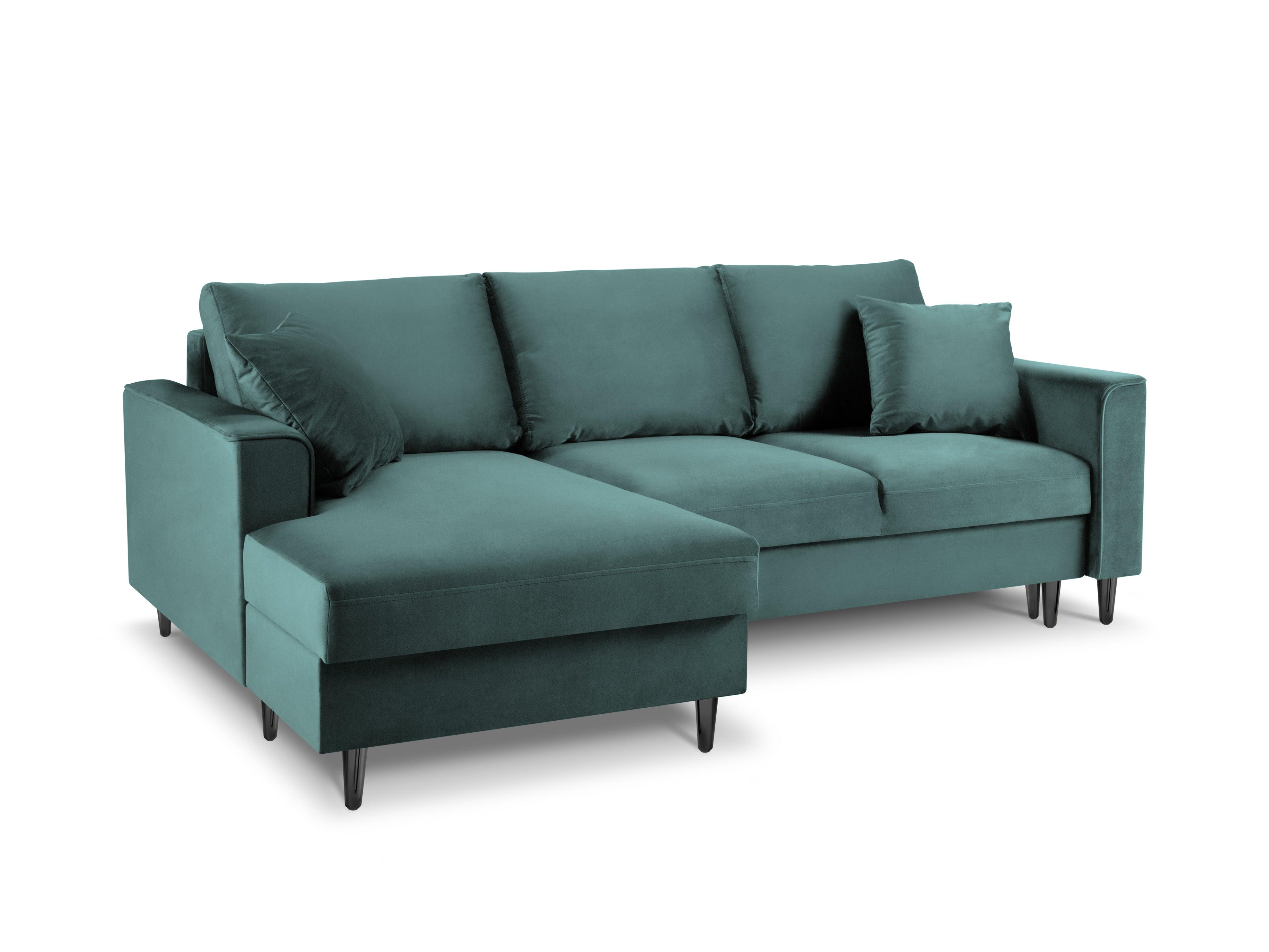 Velvet Left Corner Sofa With Bed Function And Box, "Cartadera", 4 Seats, 225x147x90
Made in Europe, Mazzini Sofas, Eye on Design