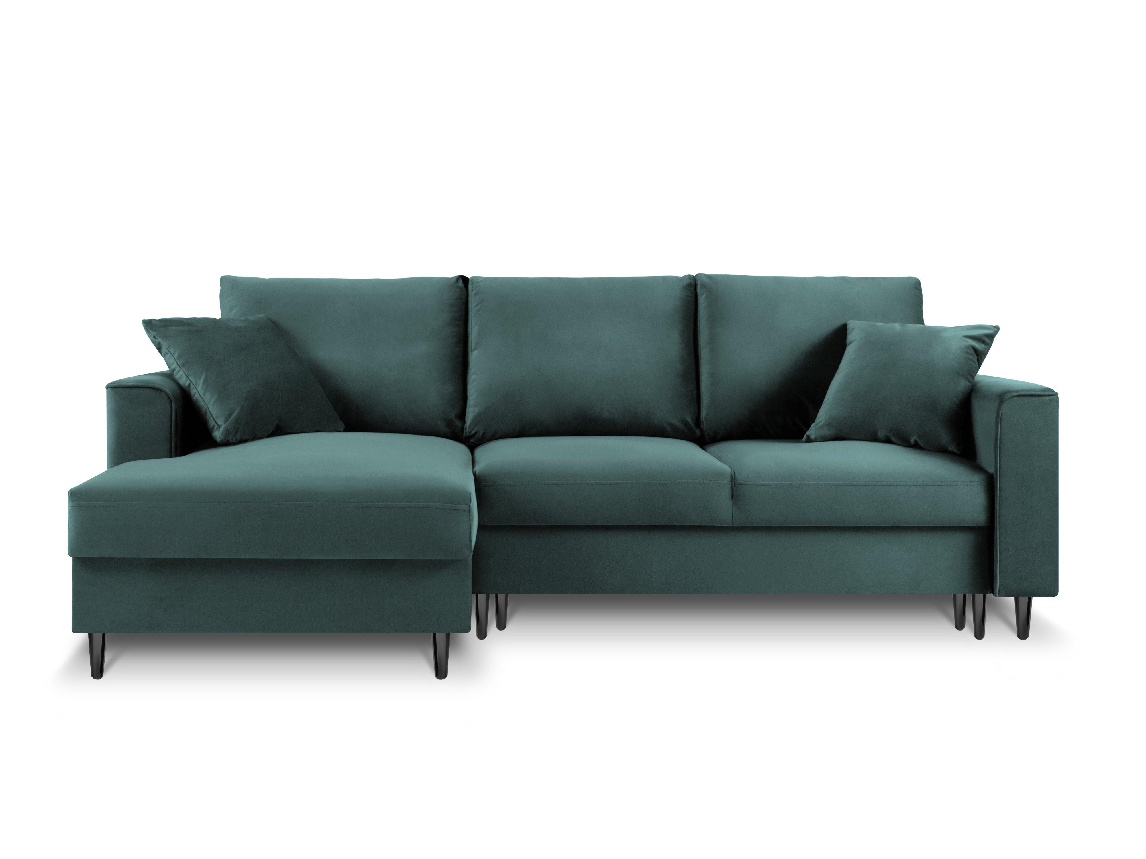 Velvet Left Corner Sofa With Bed Function And Box, "Cartadera", 4 Seats, 225x147x90
Made in Europe, Mazzini Sofas, Eye on Design