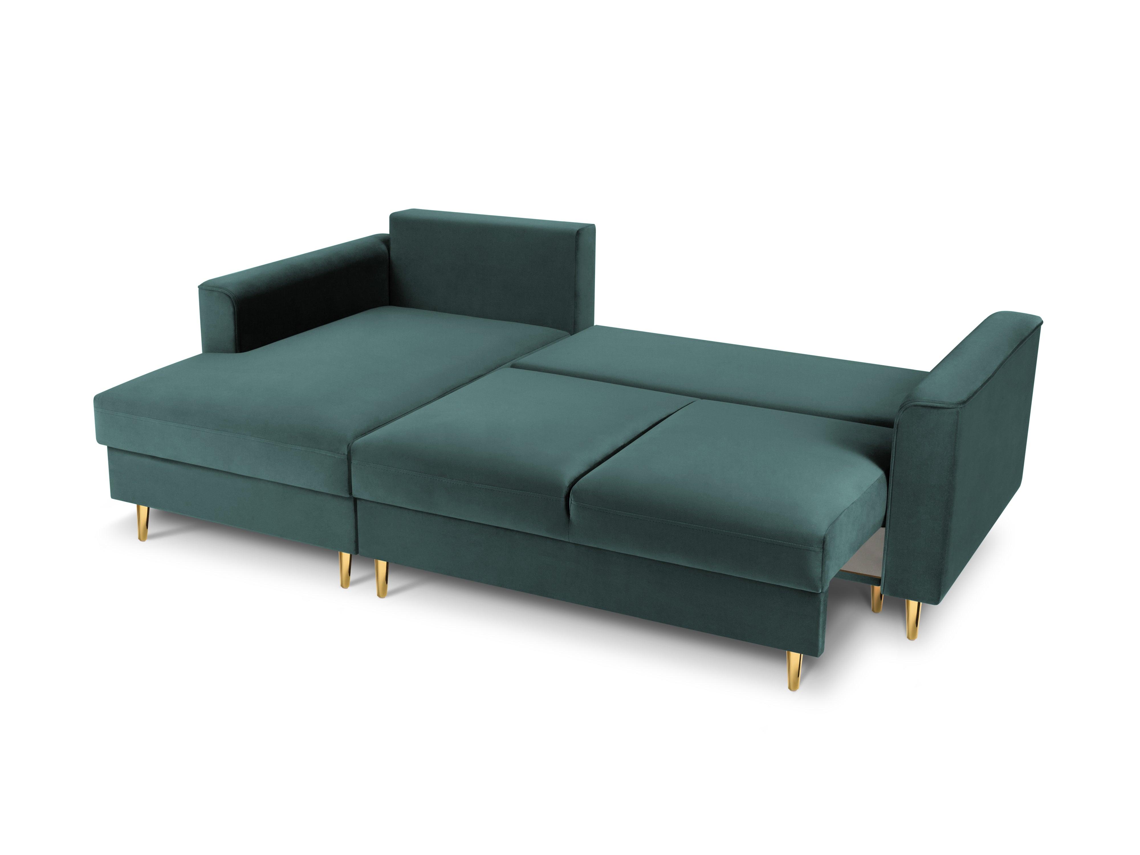 Velvet Left Corner Sofa With Bed Function And Box, "Cartadera", 4 Seats, 225x147x90
Made in Europe, Mazzini Sofas, Eye on Design