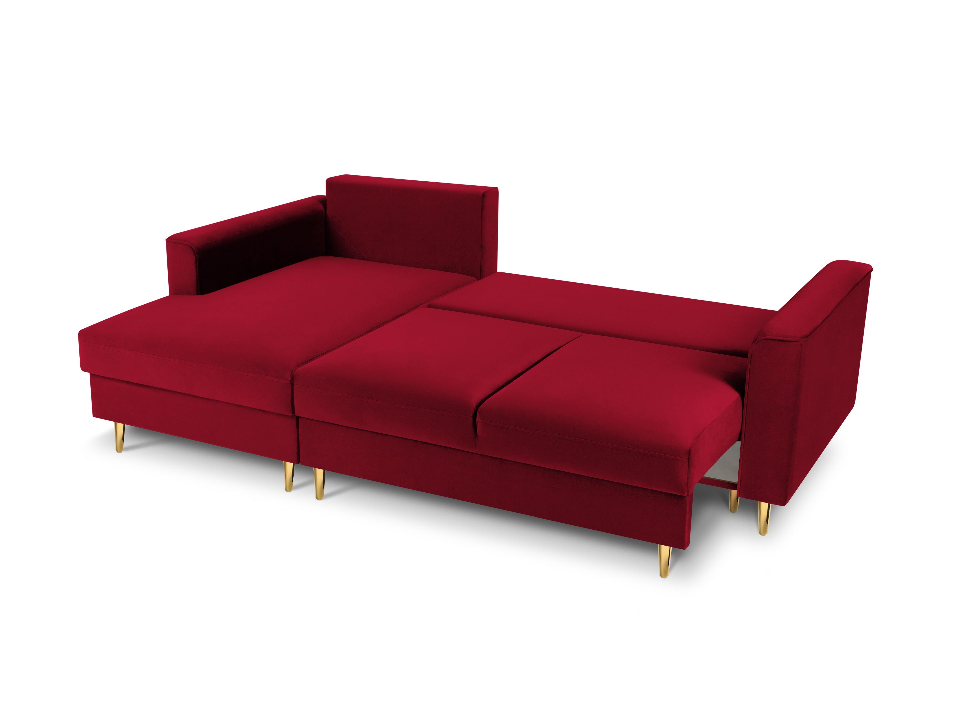 Velvet Left Corner Sofa With Bed Function And Box, "Cartadera", 4 Seats, 225x147x90
Made in Europe, Mazzini Sofas, Eye on Design