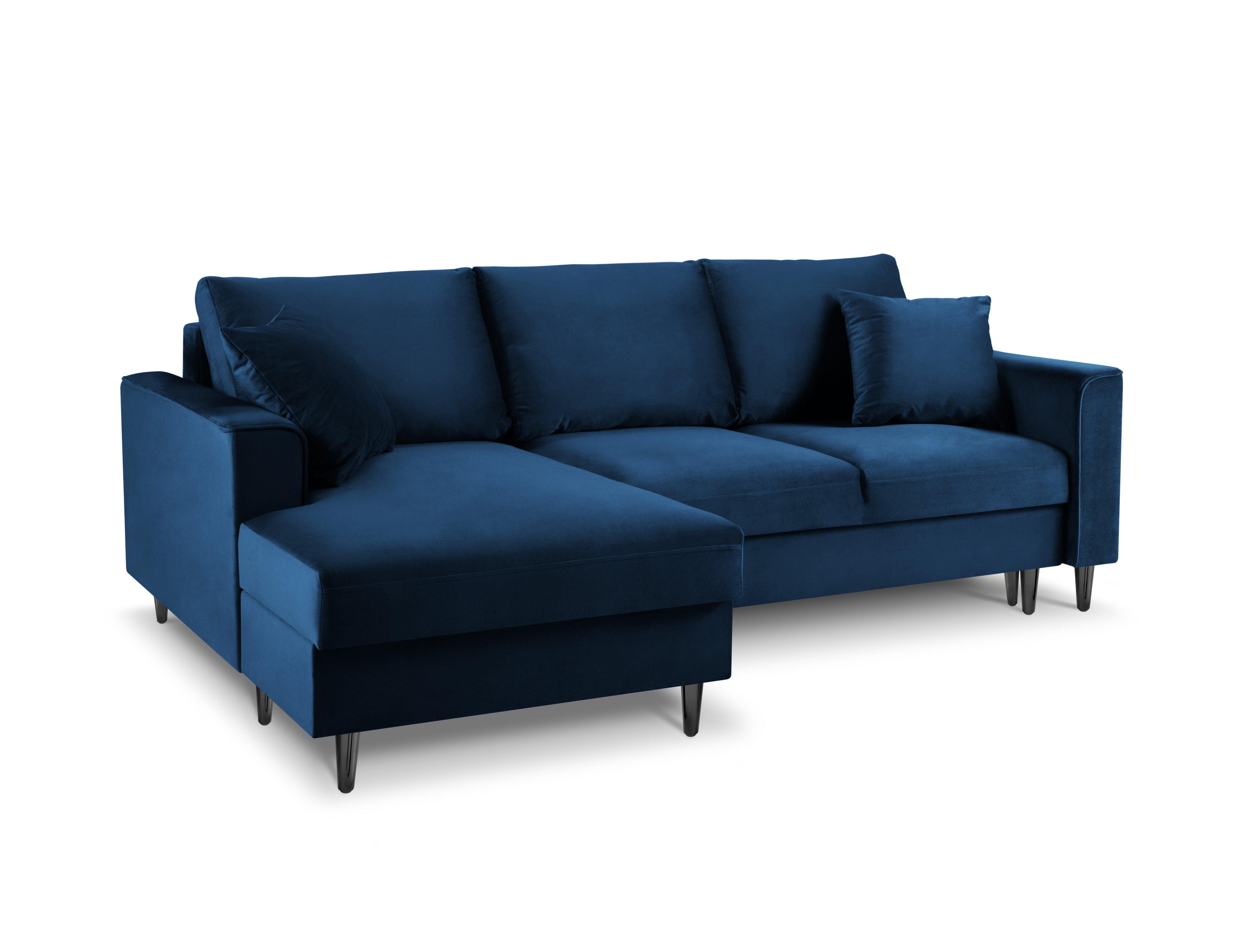 Velvet Left Corner Sofa With Bed Function And Box, "Cartadera", 4 Seats, 225x147x90
Made in Europe, Mazzini Sofas, Eye on Design