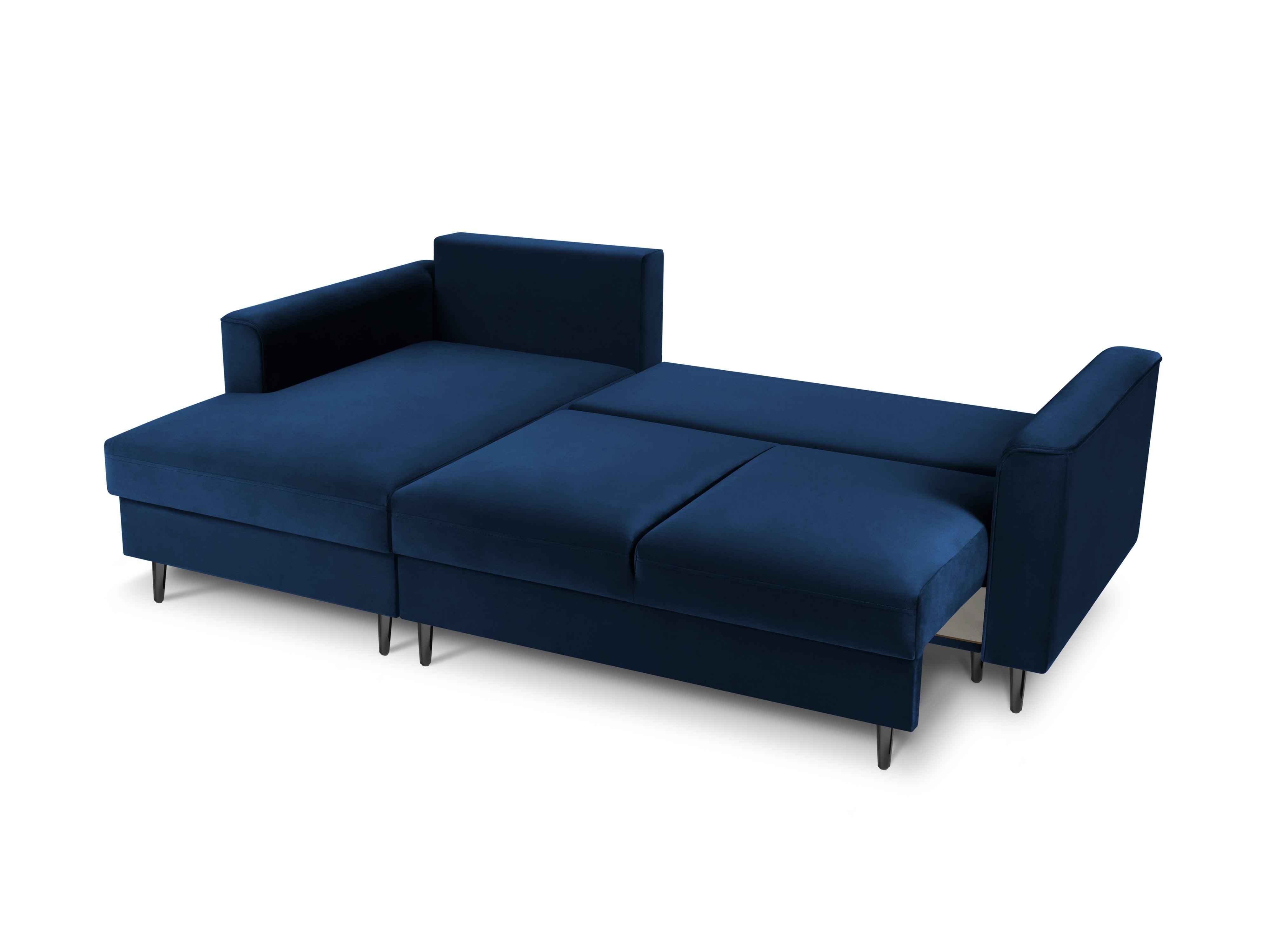 Velvet Left Corner Sofa With Bed Function And Box, "Cartadera", 4 Seats, 225x147x90
Made in Europe, Mazzini Sofas, Eye on Design