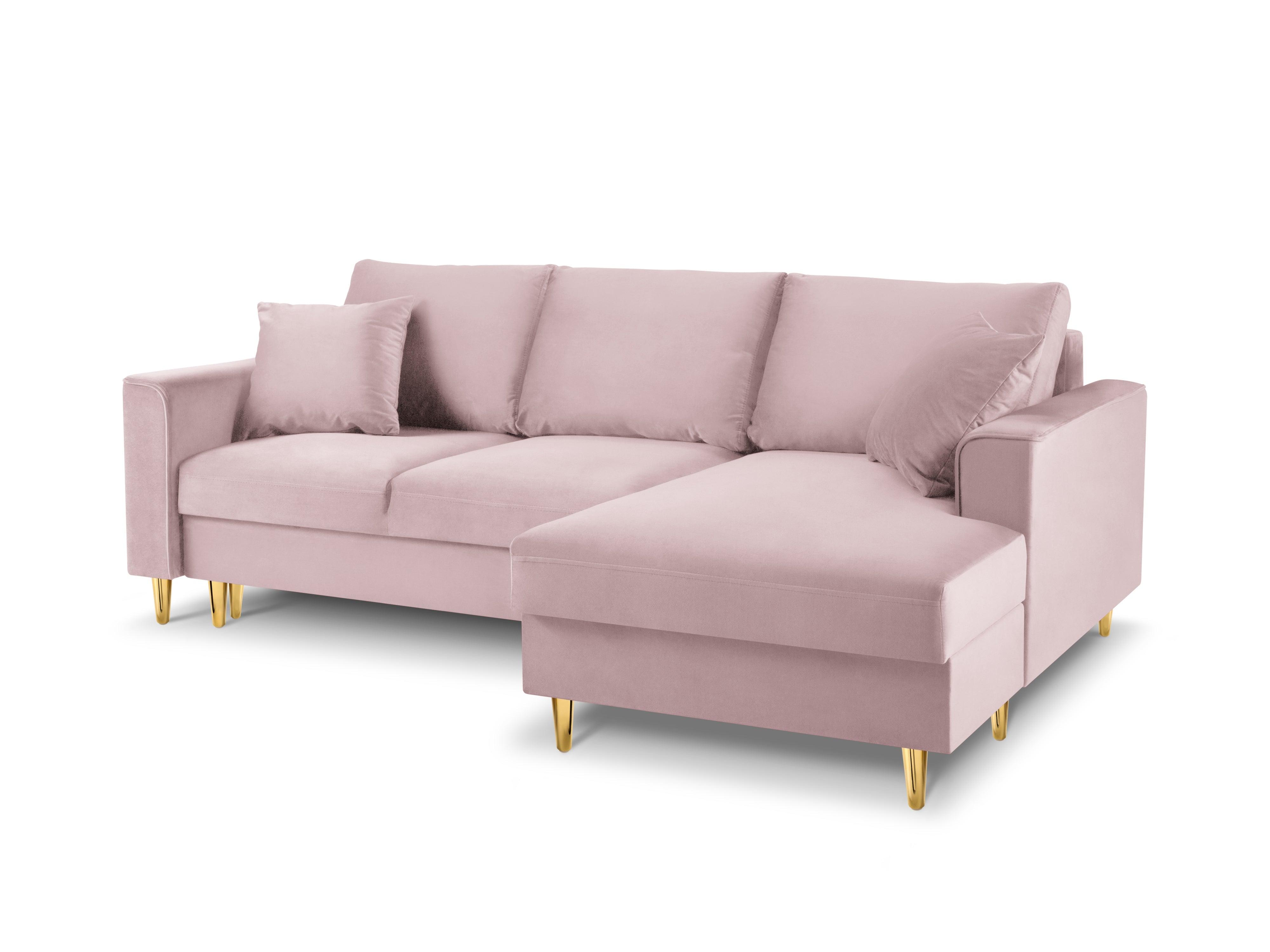 Velvet Right Corner Sofa With Bed Function And Box, "Cartadera", 4 Seats, 225x147x90
Made in Europe, Mazzini Sofas, Eye on Design