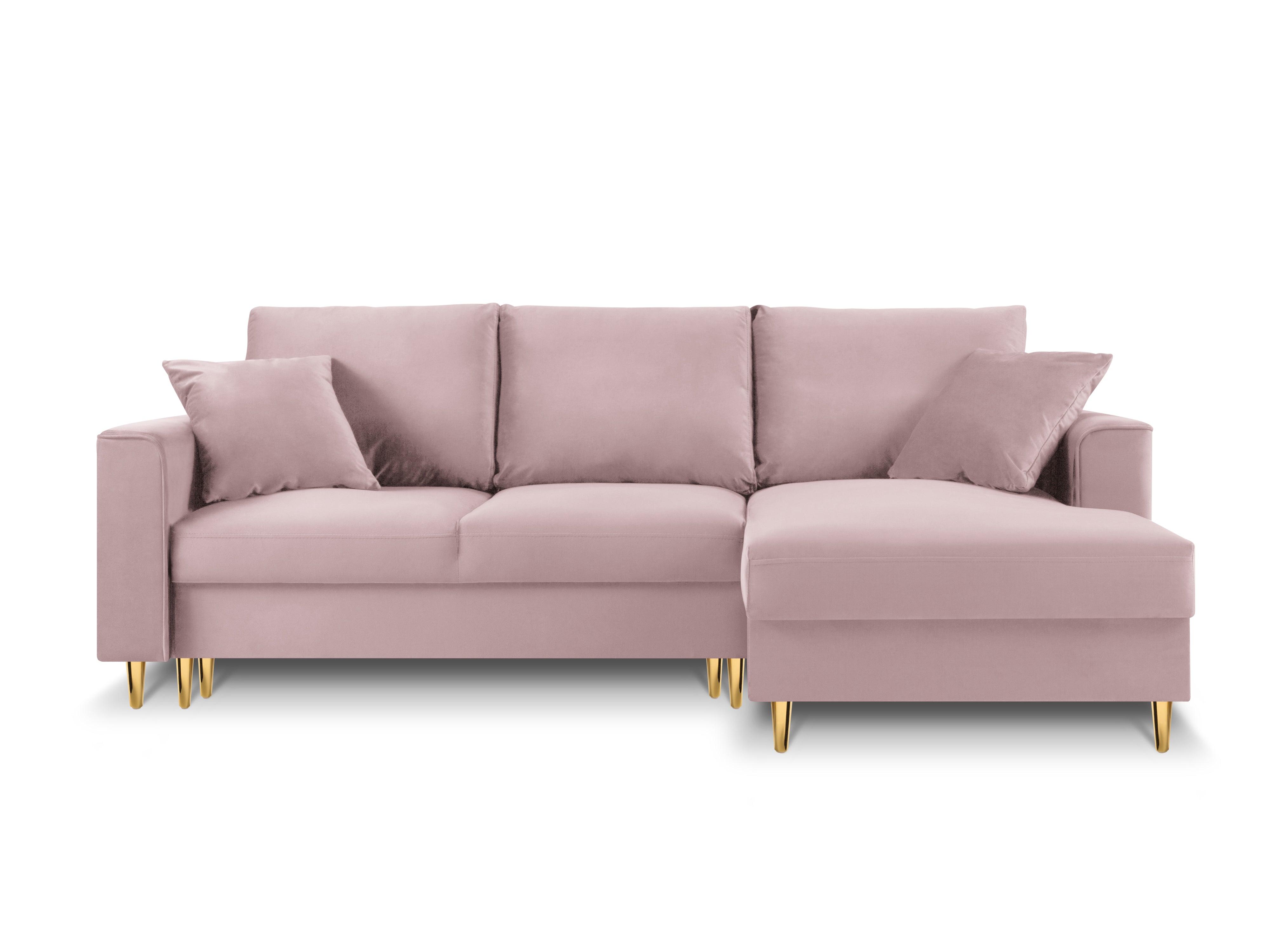 Velvet Right Corner Sofa With Bed Function And Box, "Cartadera", 4 Seats, 225x147x90
Made in Europe, Mazzini Sofas, Eye on Design