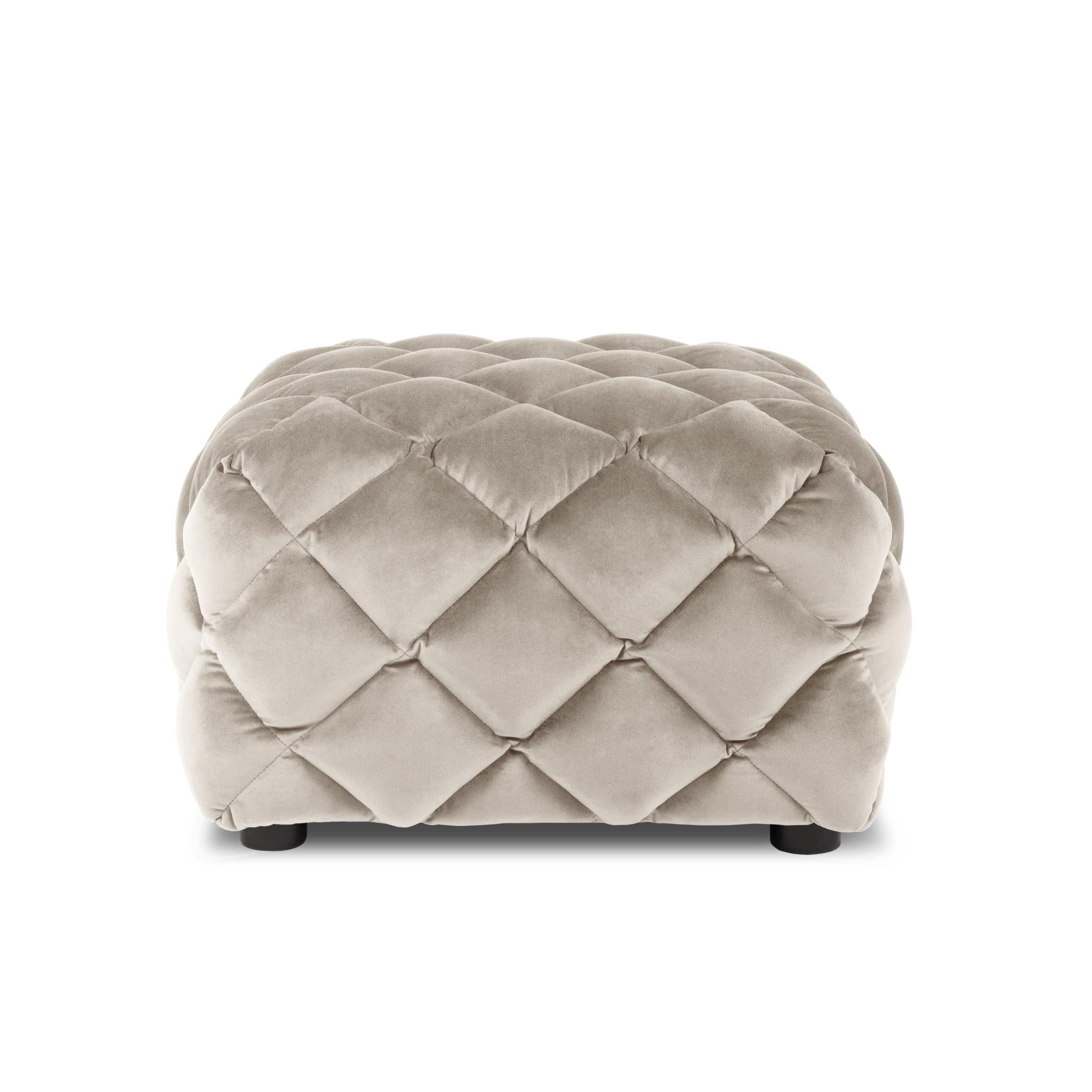 Velvet pouffe FLANDRIN beige - Eye on Design