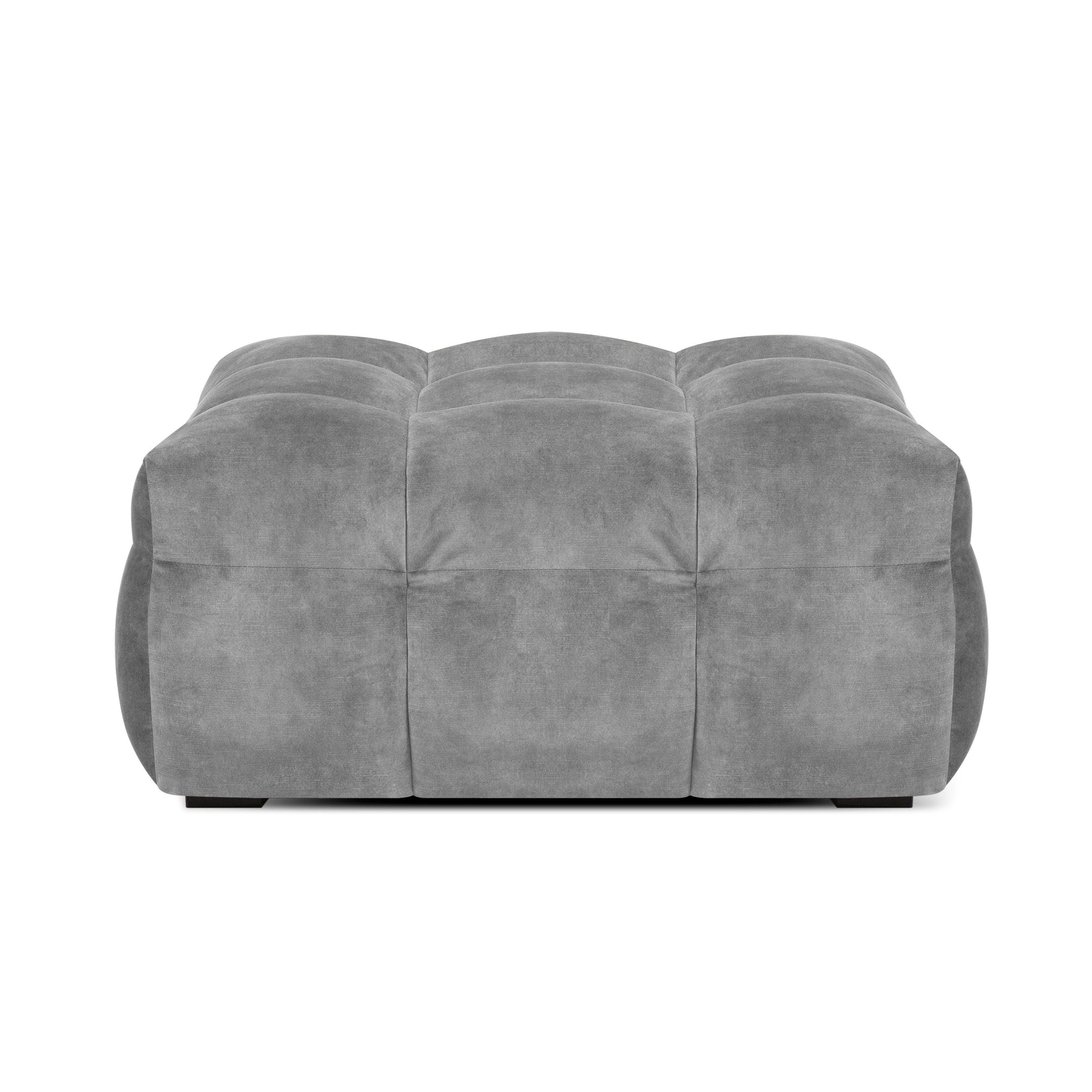 Velvet pouffe VESTA grey - Eye on Design