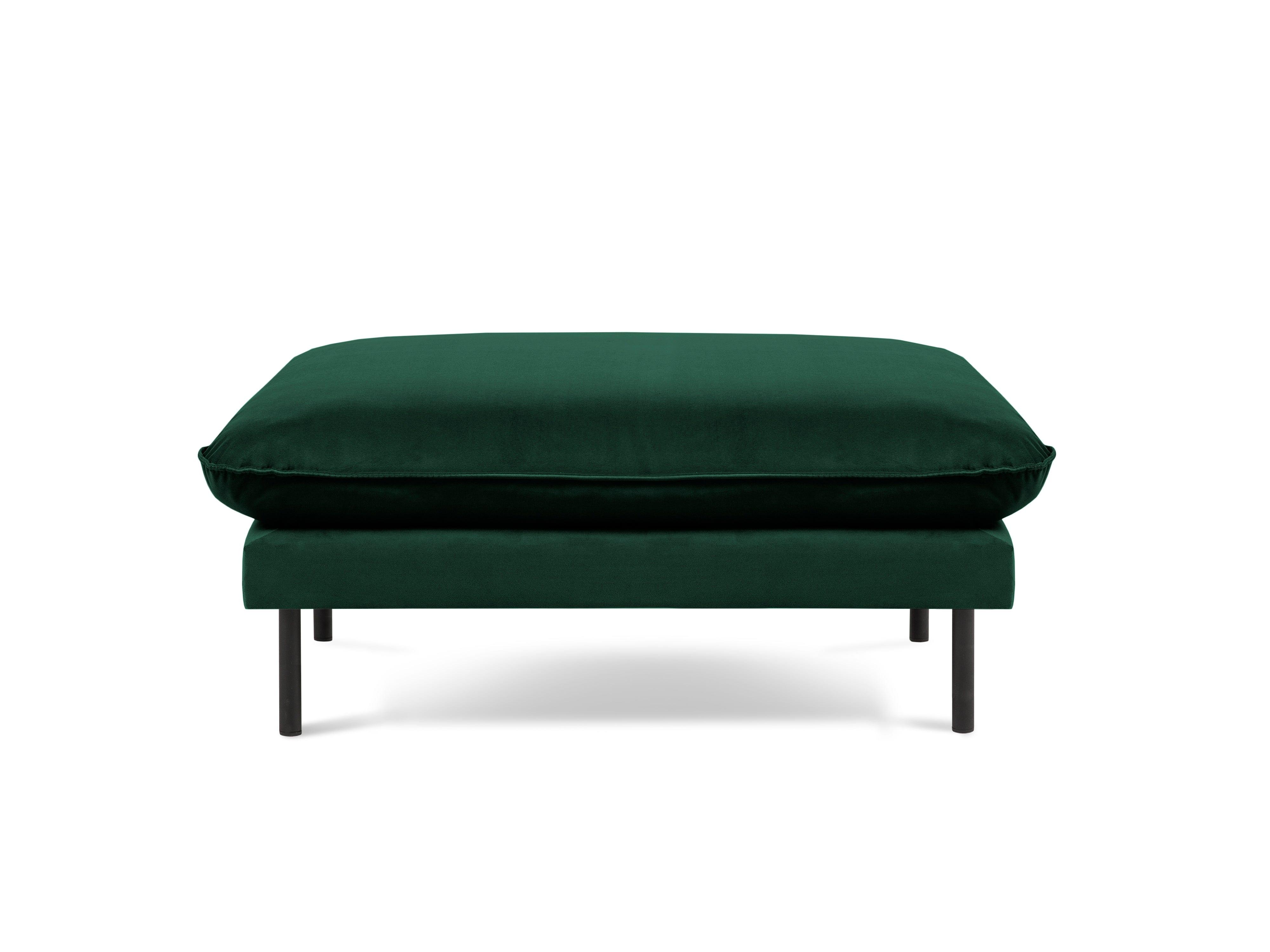 Velvet pouffe VIENNA green with black base - Eye on Design