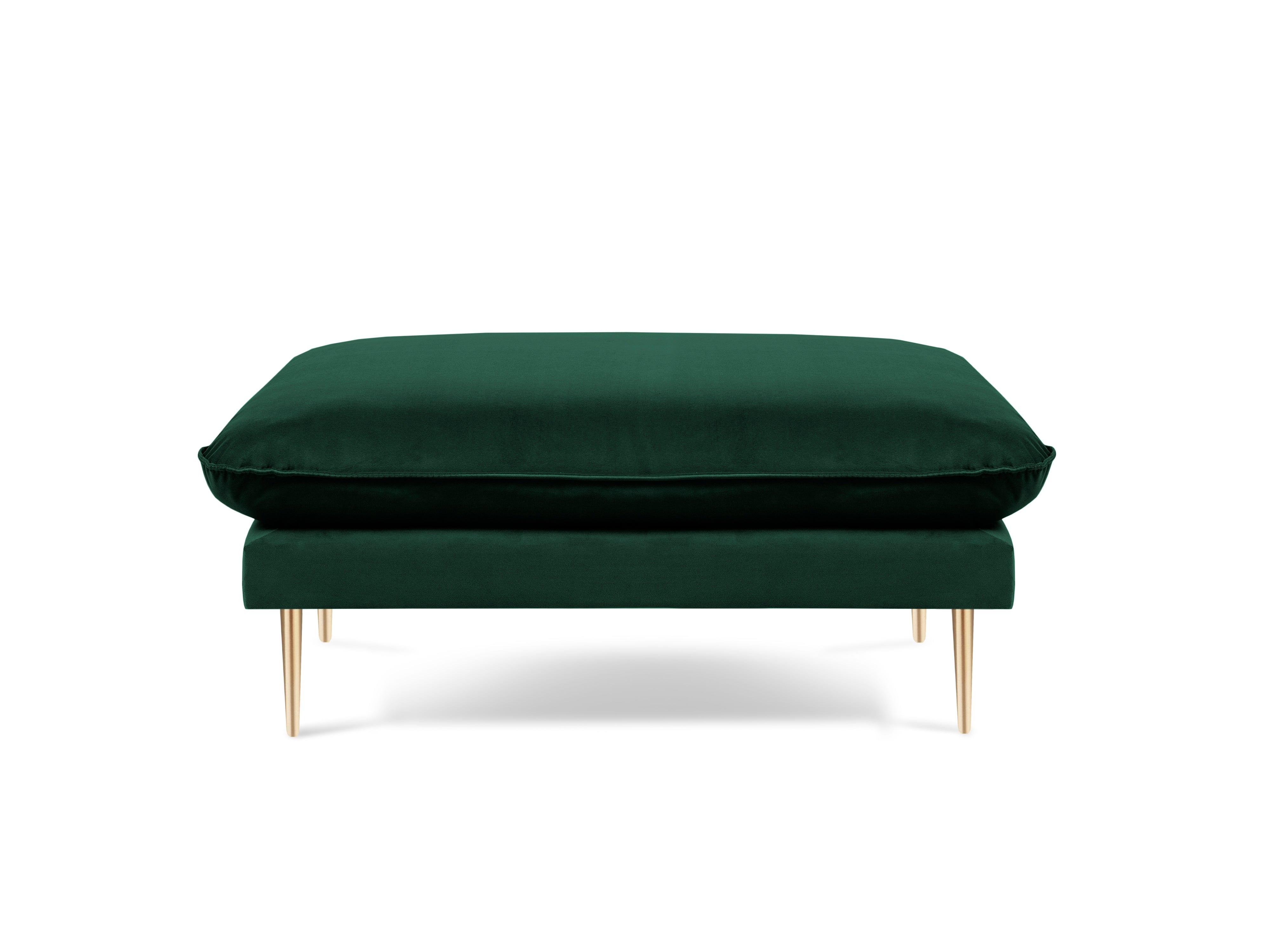 Velvet pouffe VIENNA green with gold base - Eye on Design