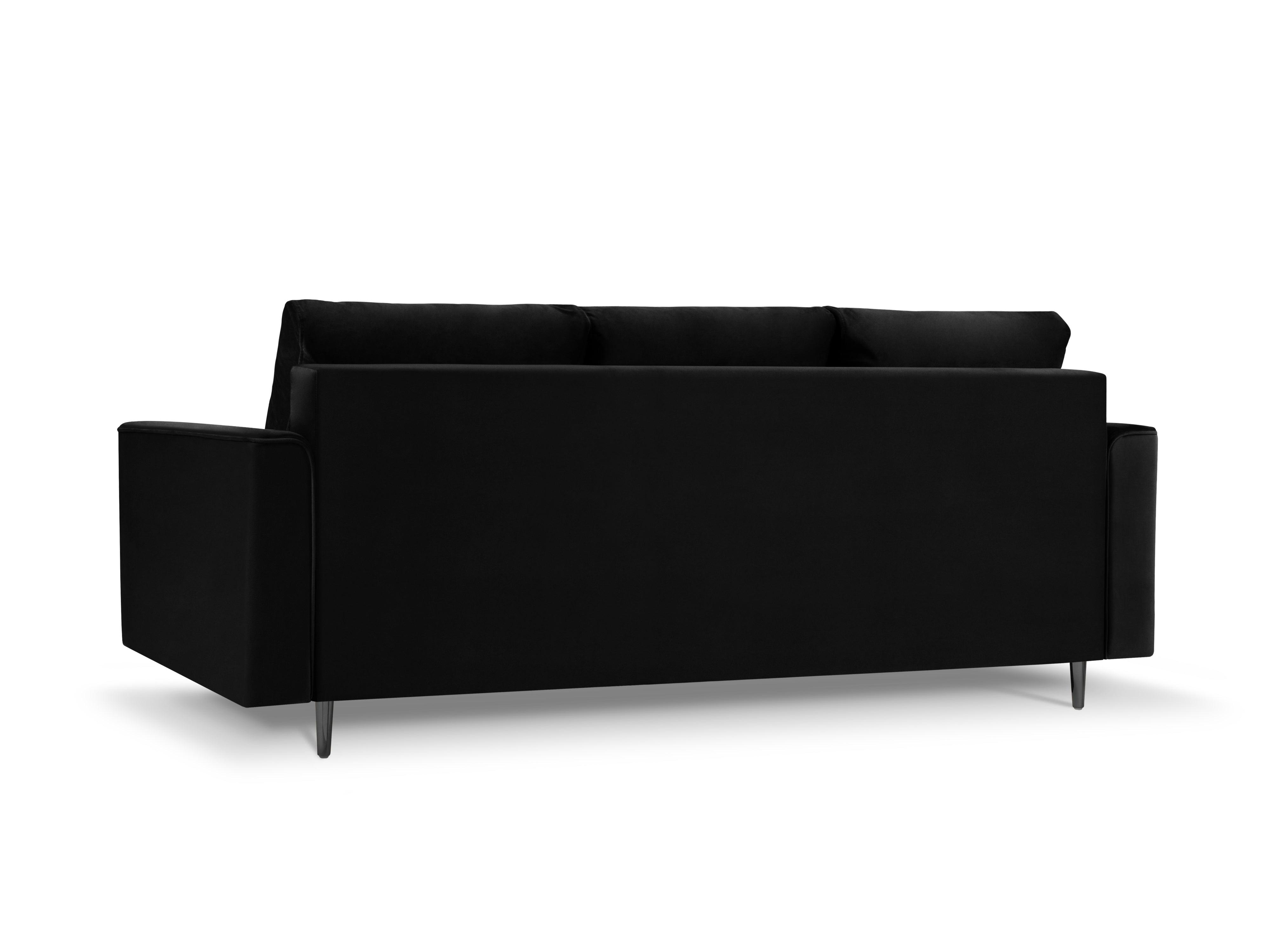 Sofa aksamitna z funkcją spania CARTADERA czarny z czarną podstawą, Mazzini Sofas, Eye on Design