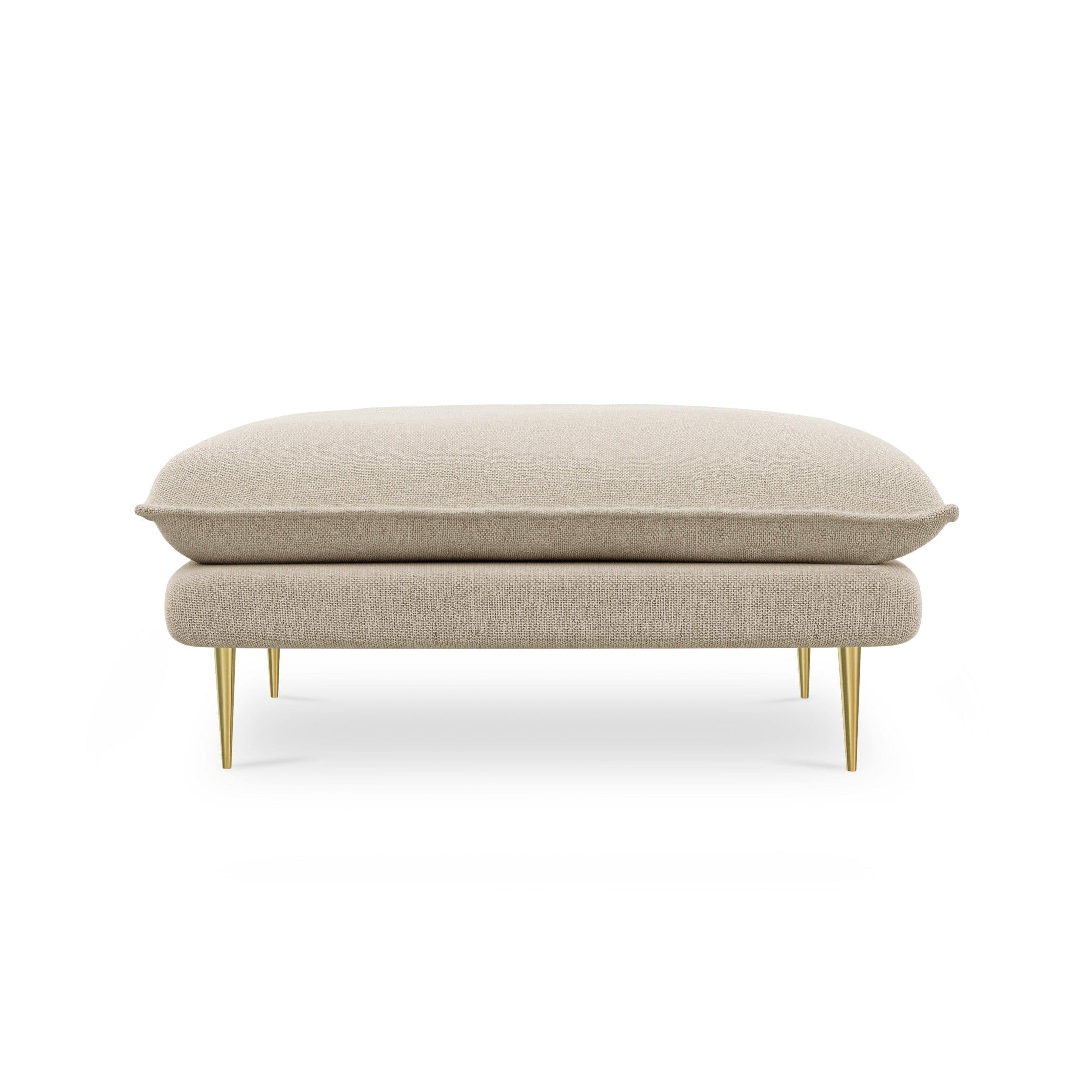 VIENNA pouffe beige with gold base - Eye on Design