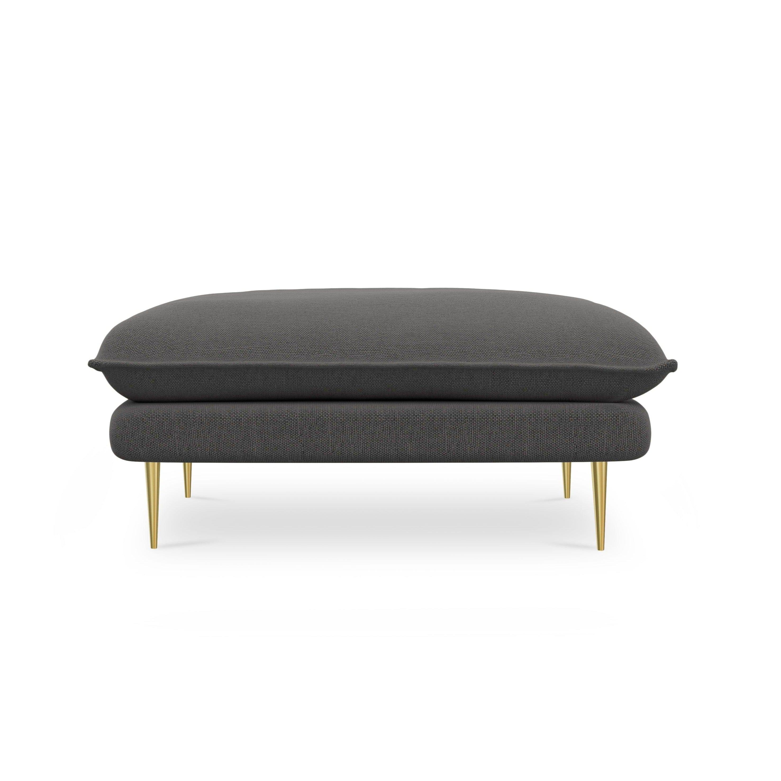 VIENNA pouffe dark grey with gold base - Eye on Design