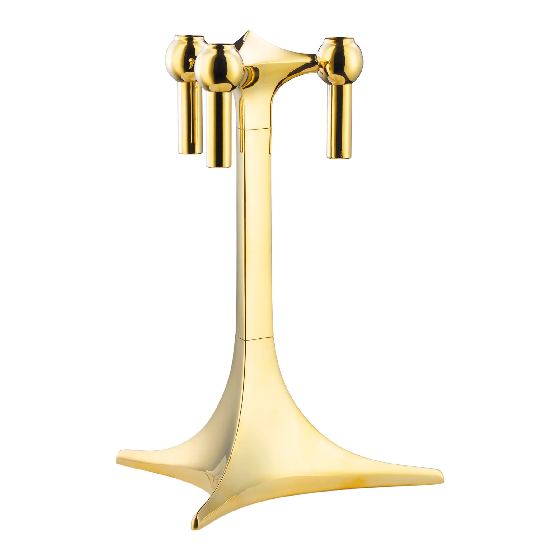 STOFF NAGEL tall candle holder brass