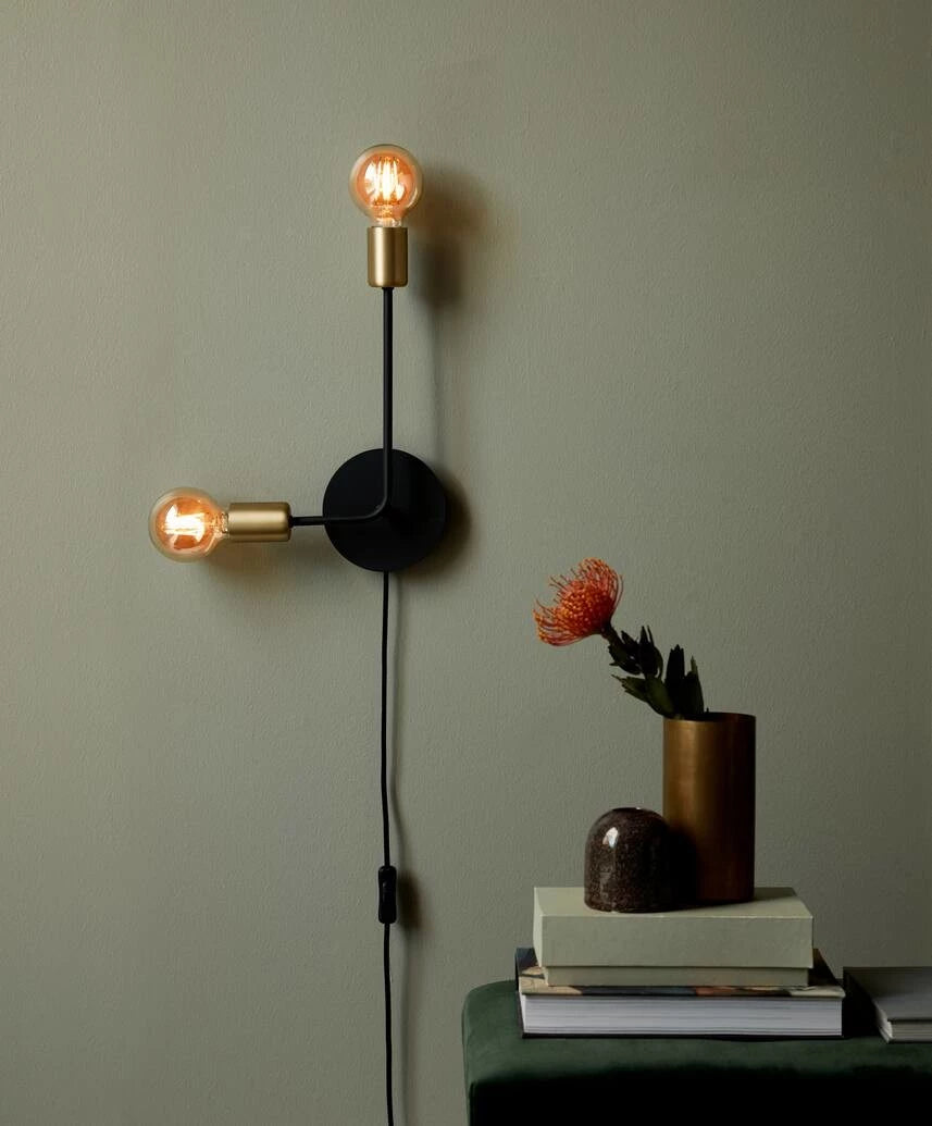 Wall lamp JOSEFINE black with gold details
