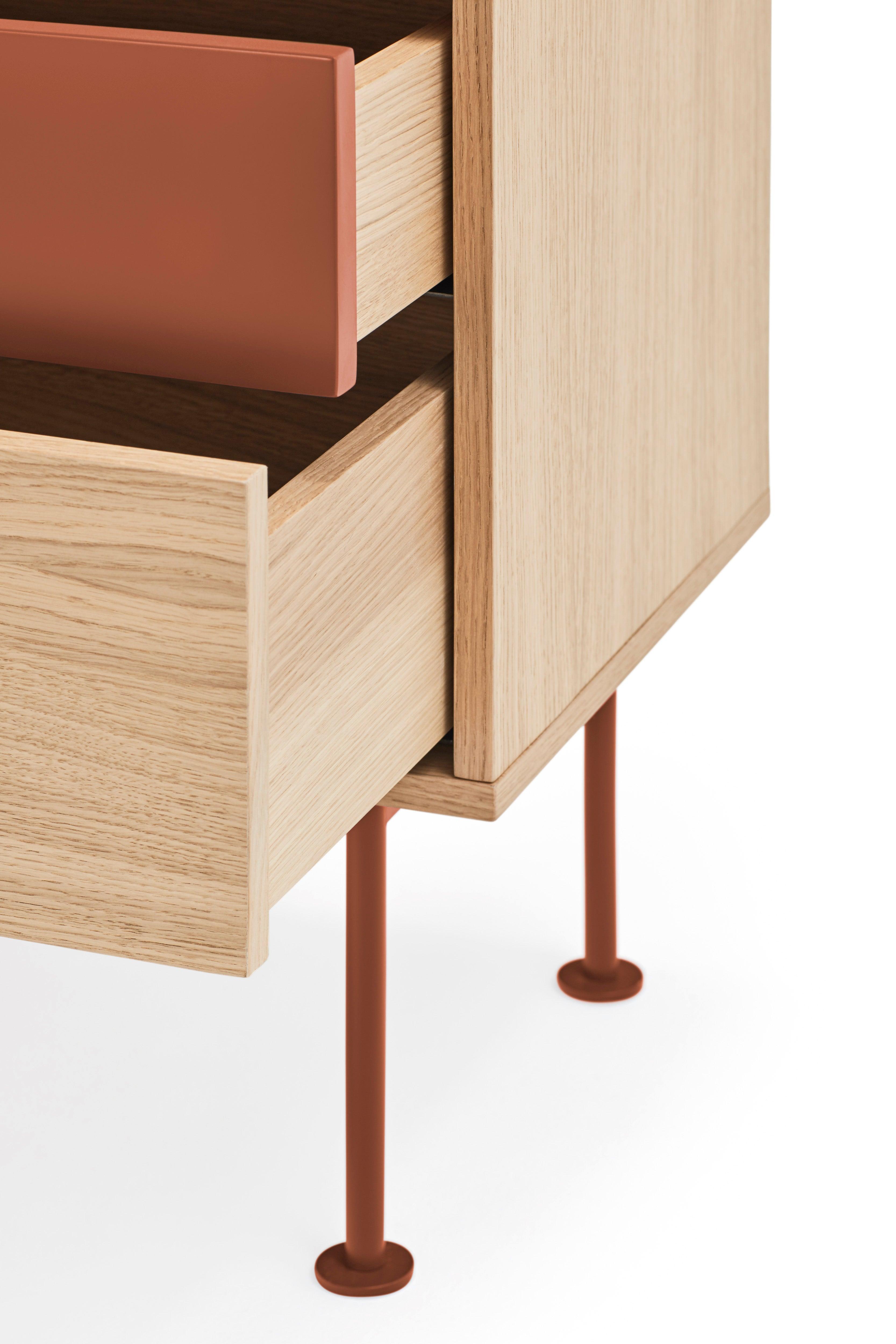 YOKO bedside cabinet red - Eye on Design